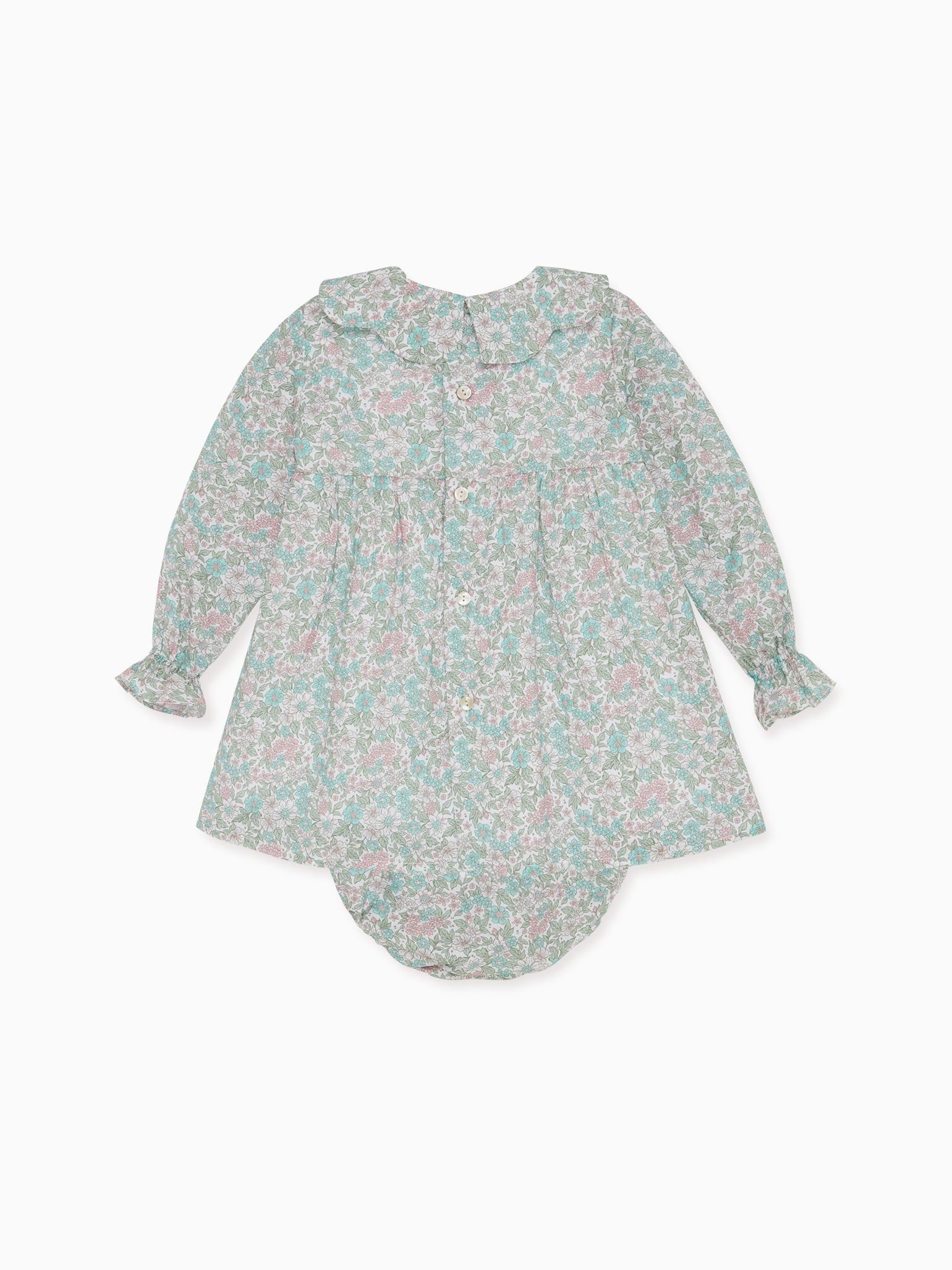 Aqua Floral Catalina Baby Girl Smock Set