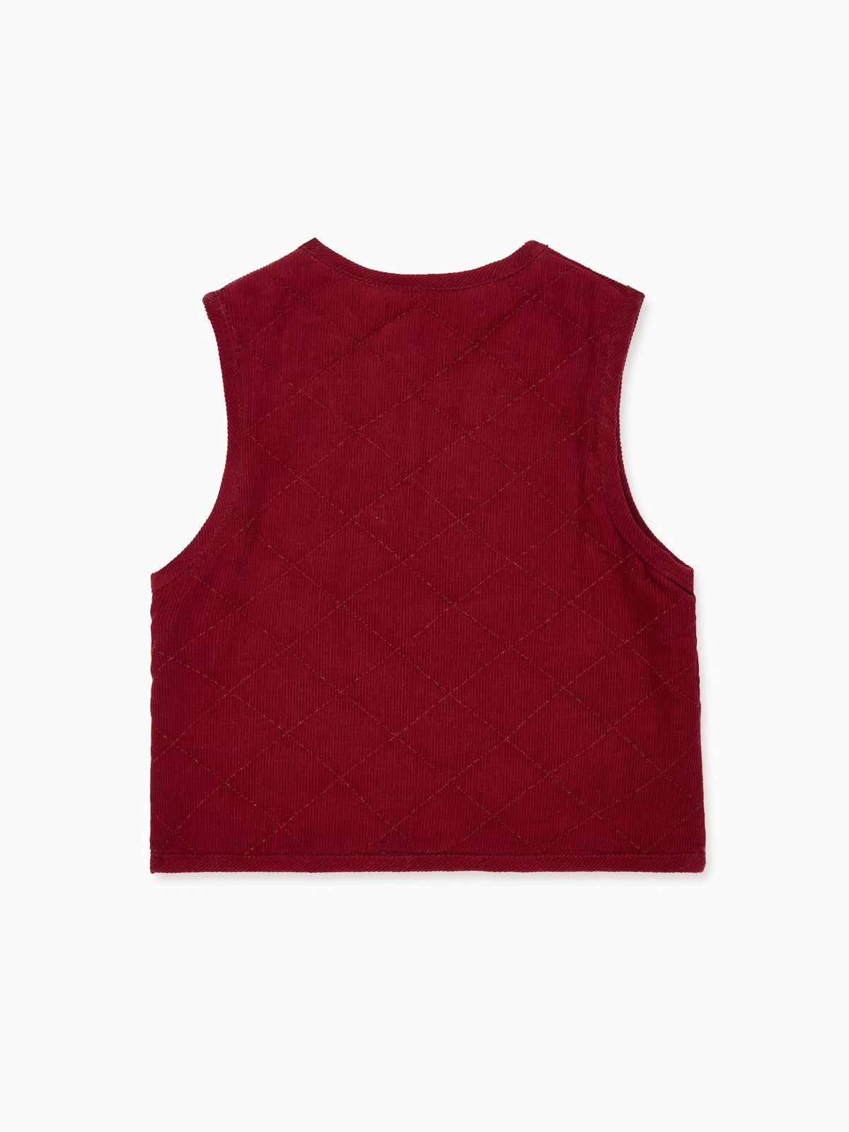 Burgundy Caza Corduroy Baby Sleeveless Jacket