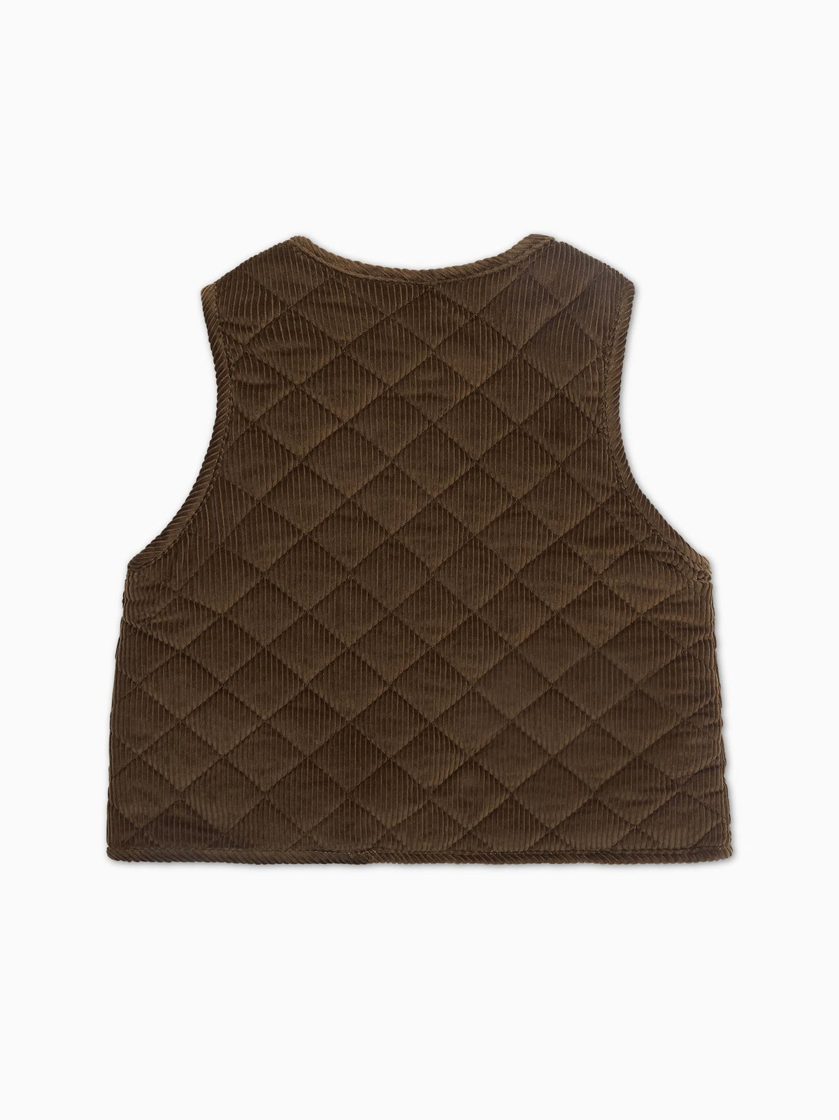 Brown Caza Corduroy Boy Sleeveless Jacket