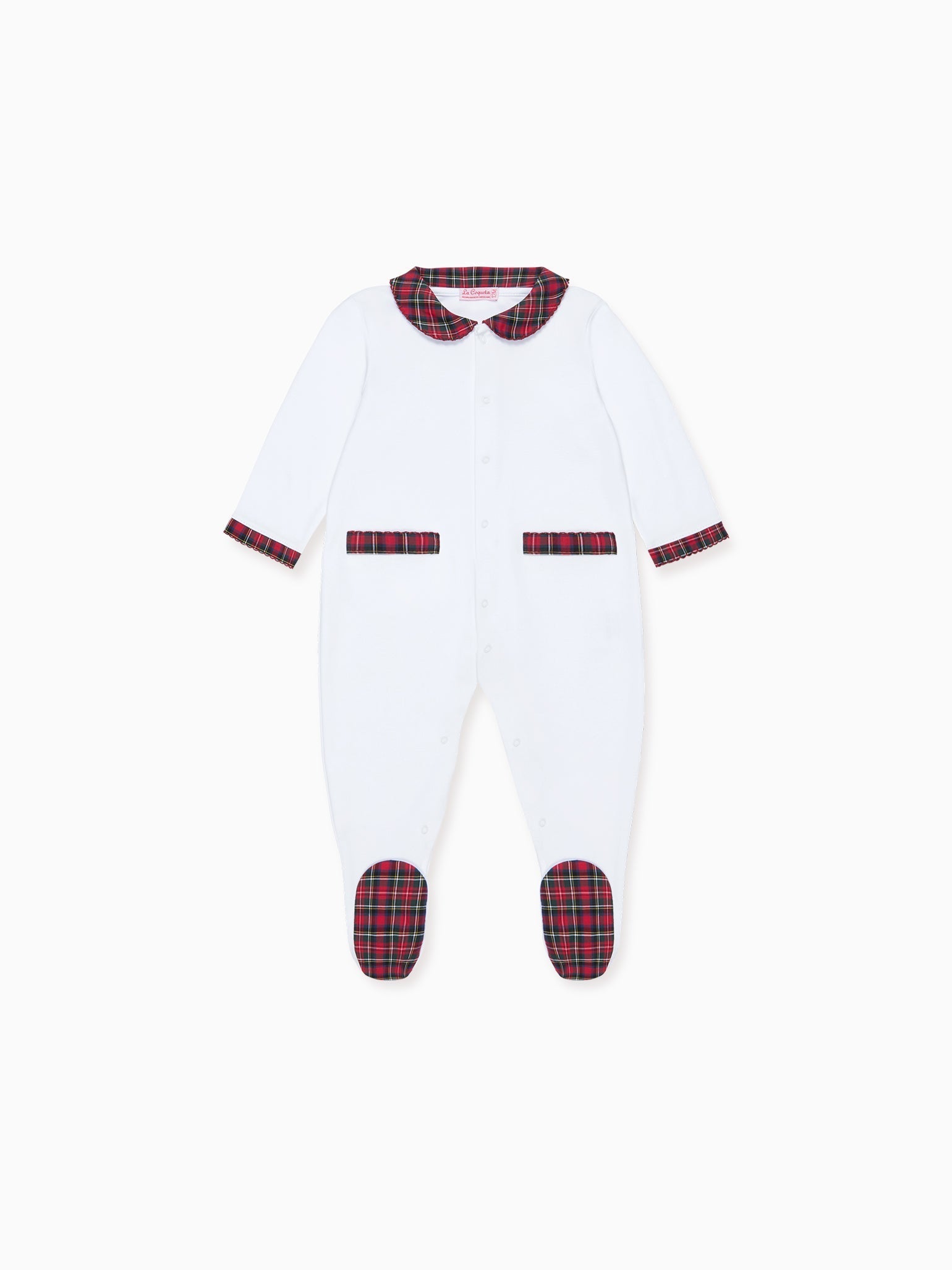 Red Tartan Lindo Baby Sleepsuit