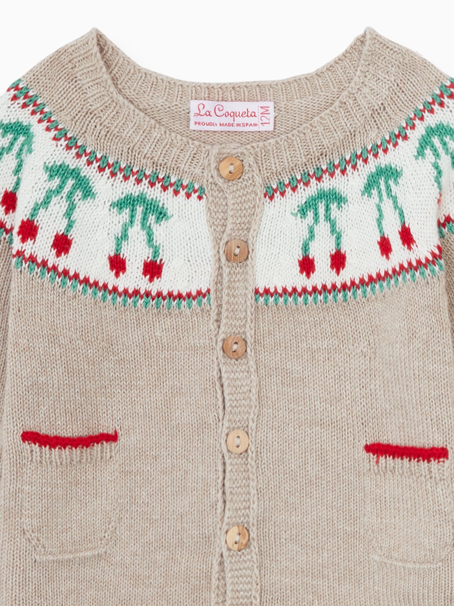 Sand Cereza Cotton Baby Girl Knitted Set