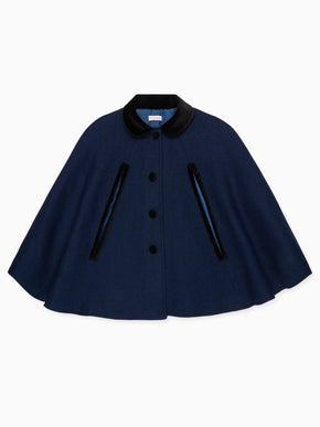 Navy Clara Girl Cape