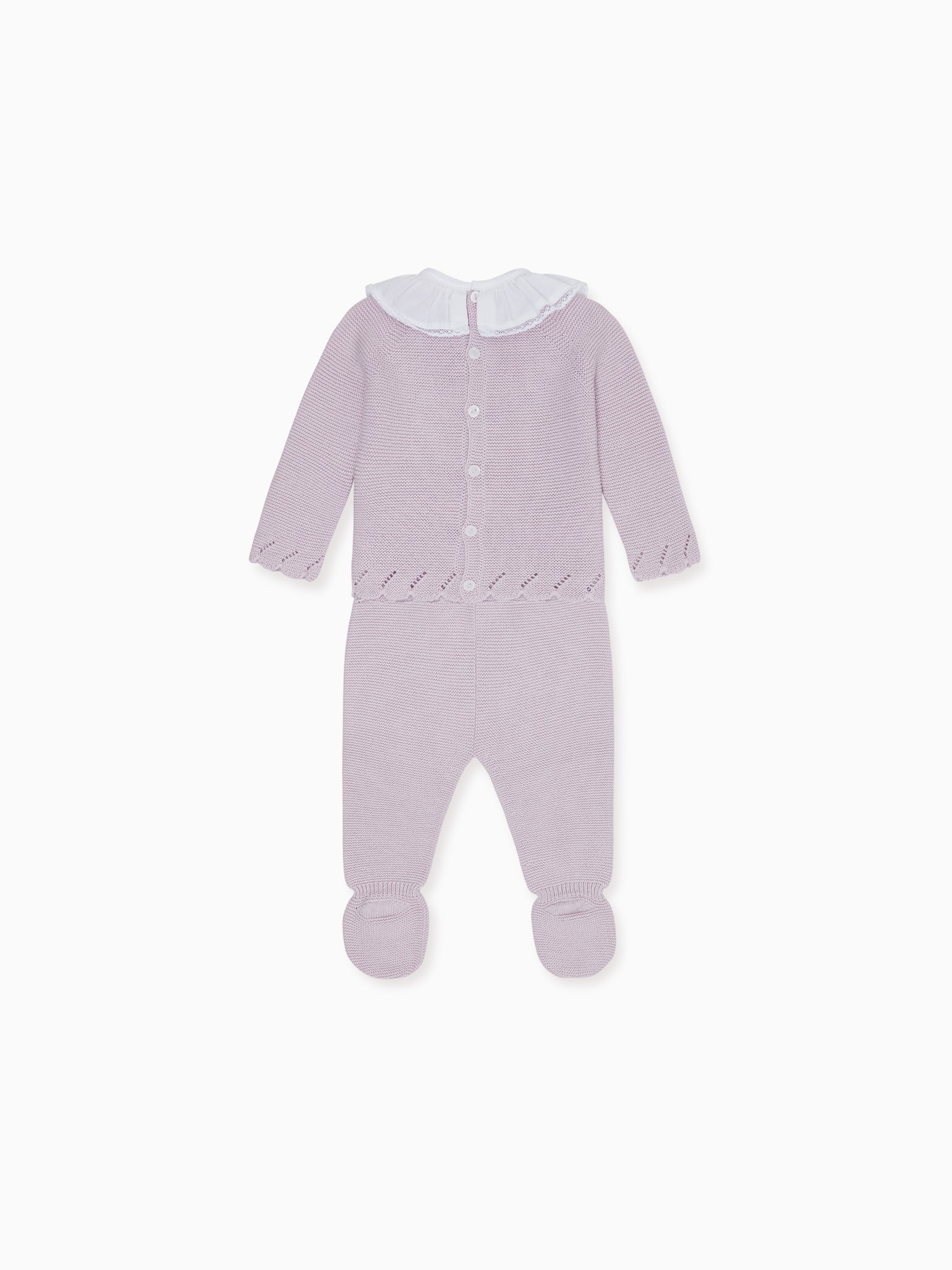 Lilac Claudeta Cotton Baby Girl Knitted Set