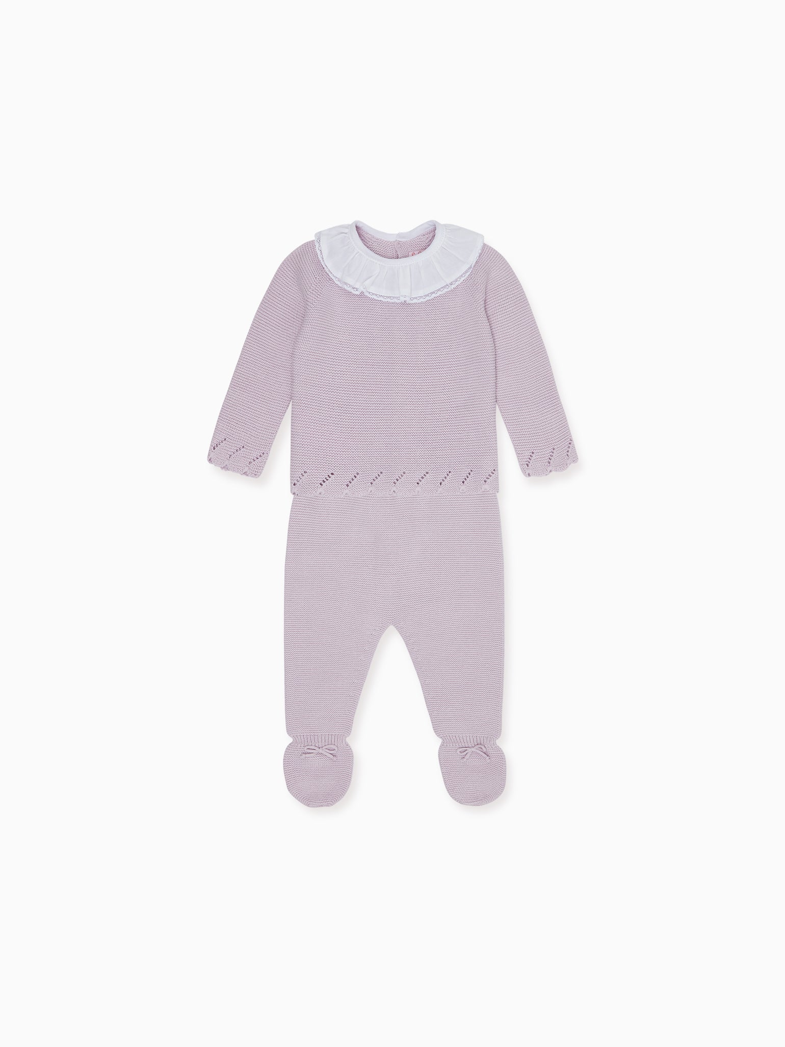 Lilac Claudeta Cotton Baby Girl Knitted Set