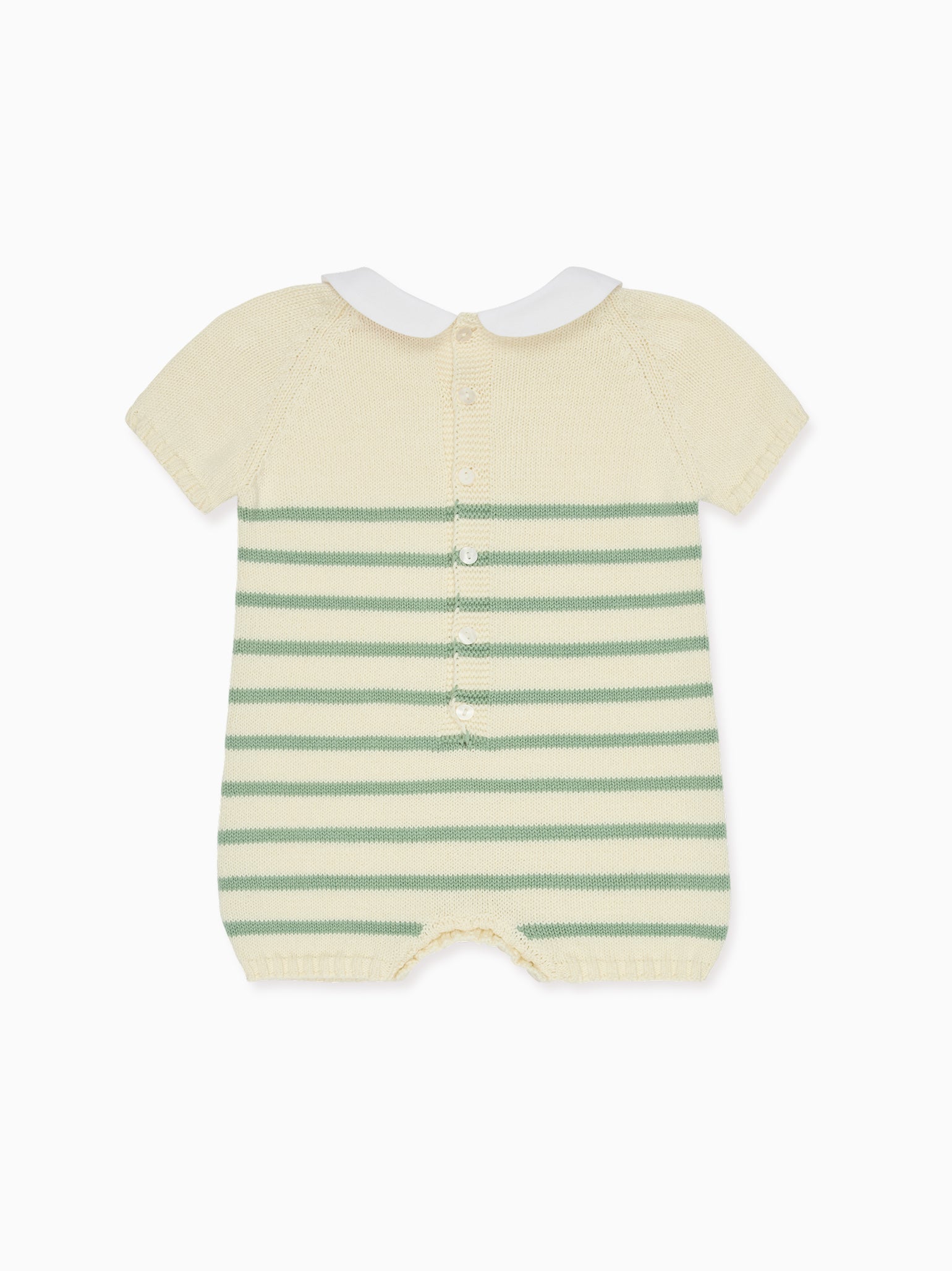 Sage Stripe Clavel Cotton Baby Knitted Playsuit