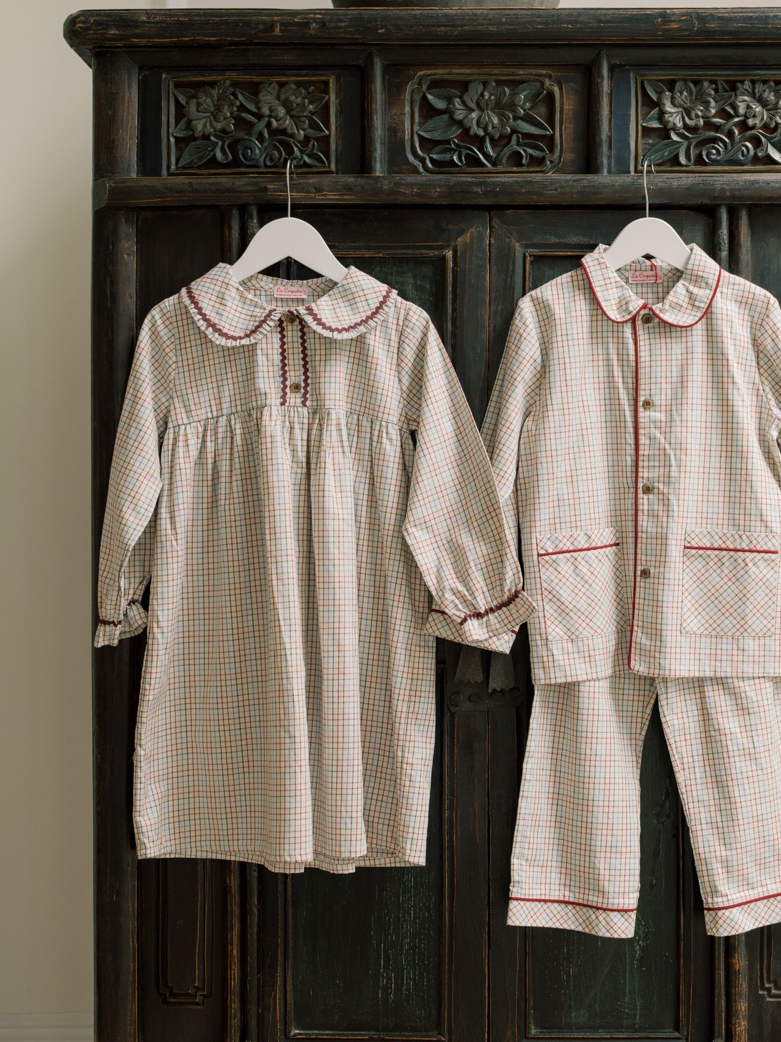 Ivory Check Clia Girl Nightgown