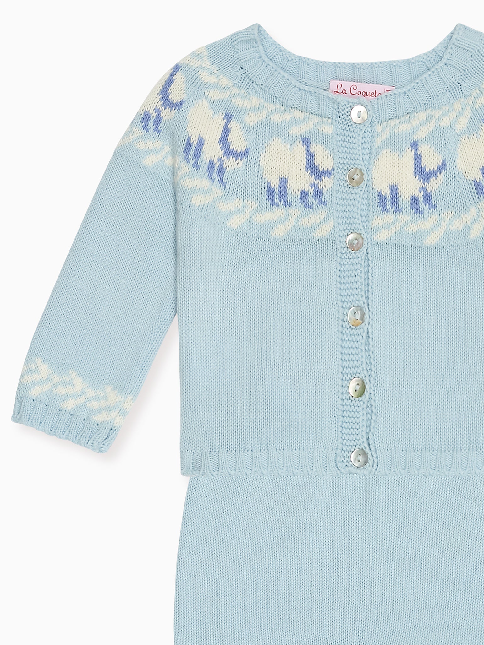 Light Blue Cordero Cotton Baby Knitted Set