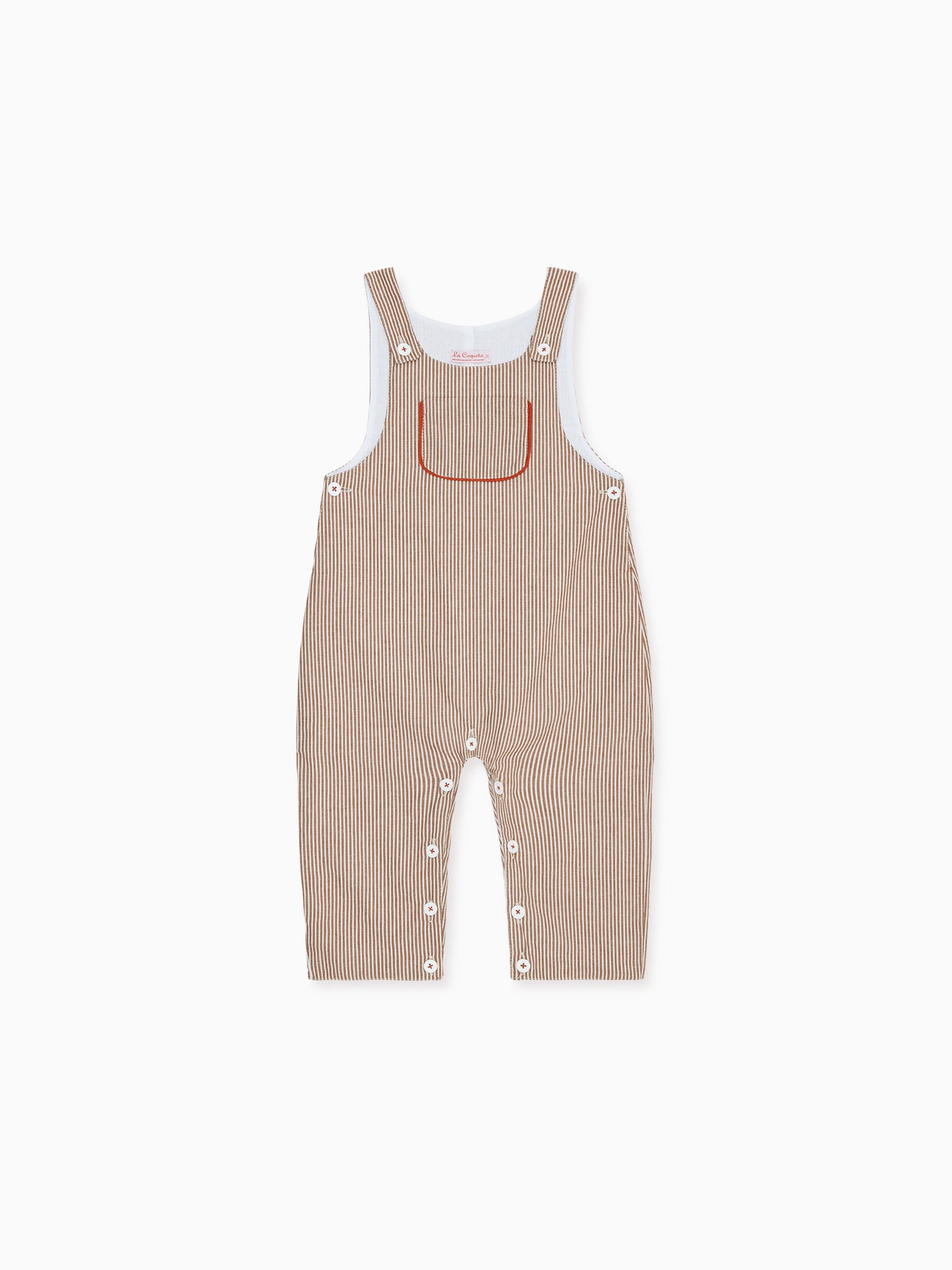 Camel Stripe Coroza Cotton Baby Dungarees