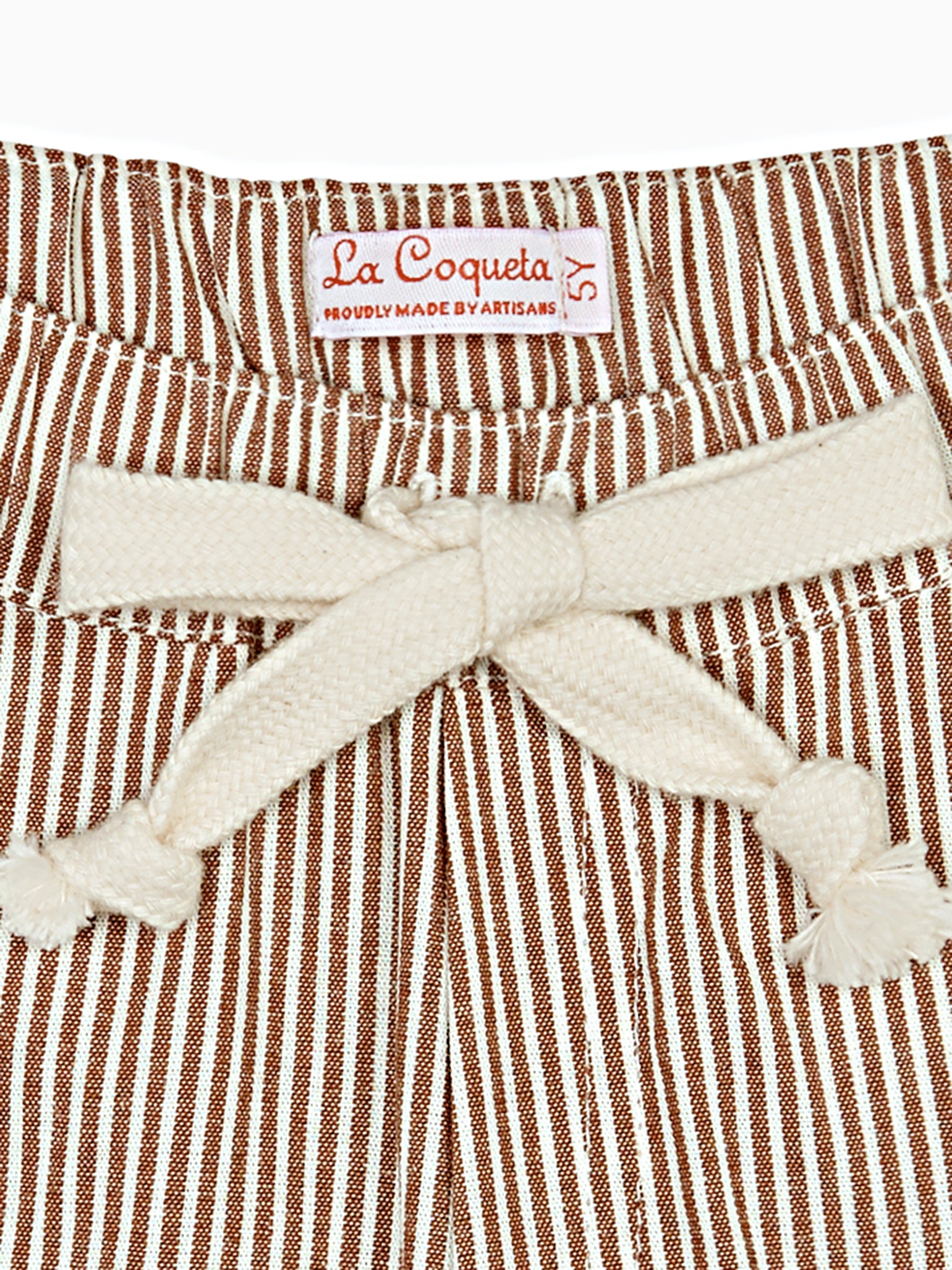 Camel Stripe Cortino Boy Cotton Shorts