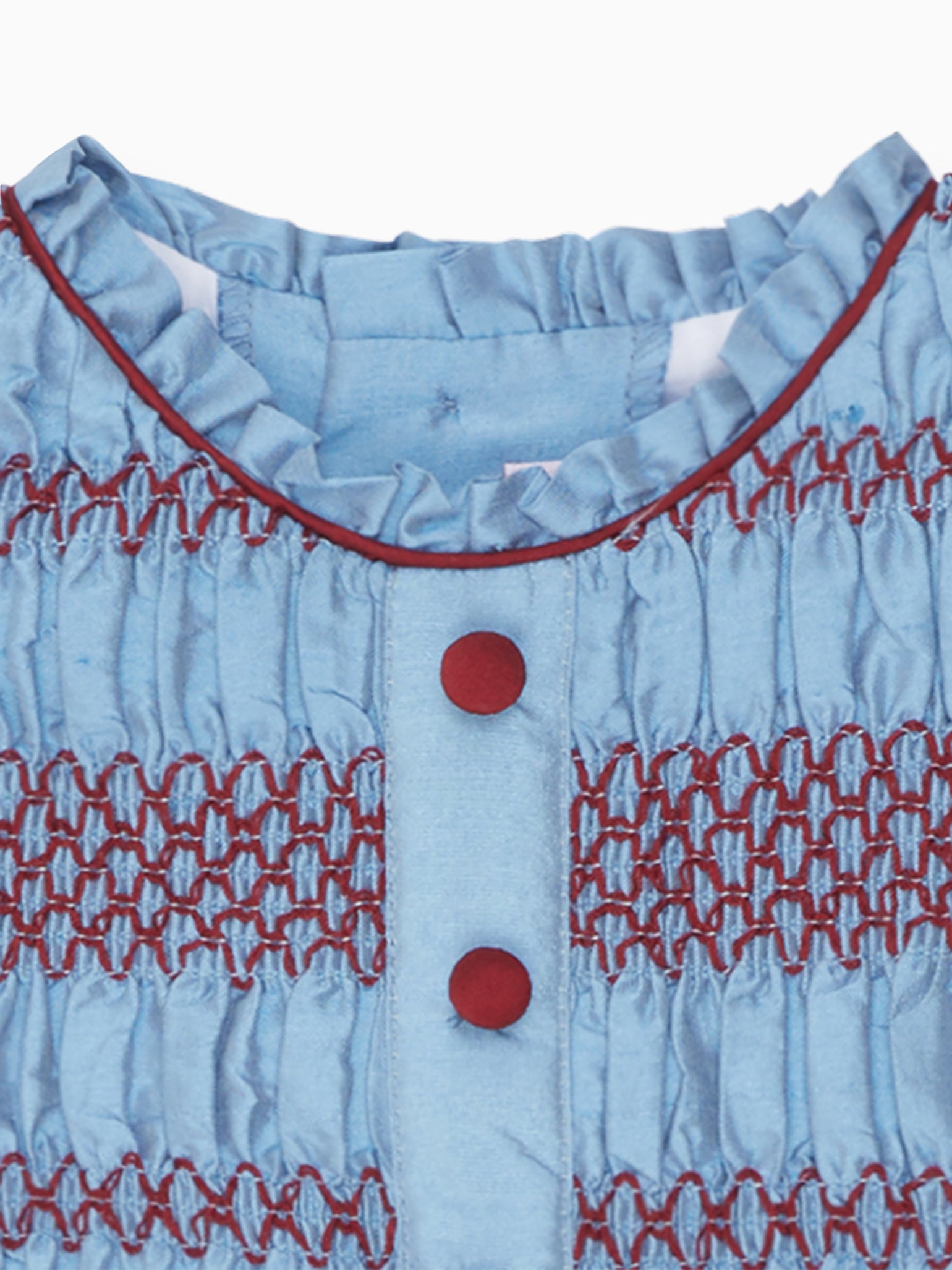 Blue Cosima Girl Silk Smock Dress