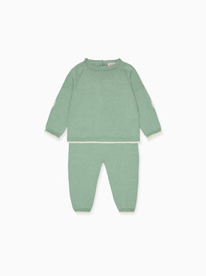 Sage Mirlo Cotton Baby Knitted Set