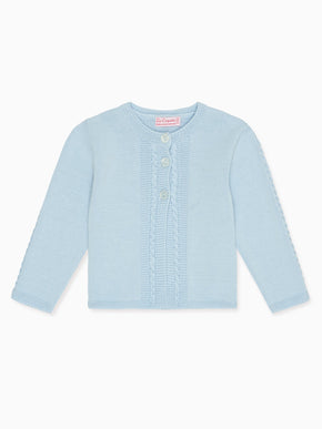 Dusty Blue Dakota Cotton Baby Cardigan