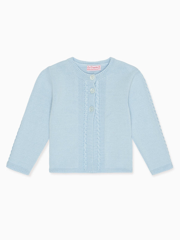 Dusty Blue Dakota Cotton Baby Cardigan