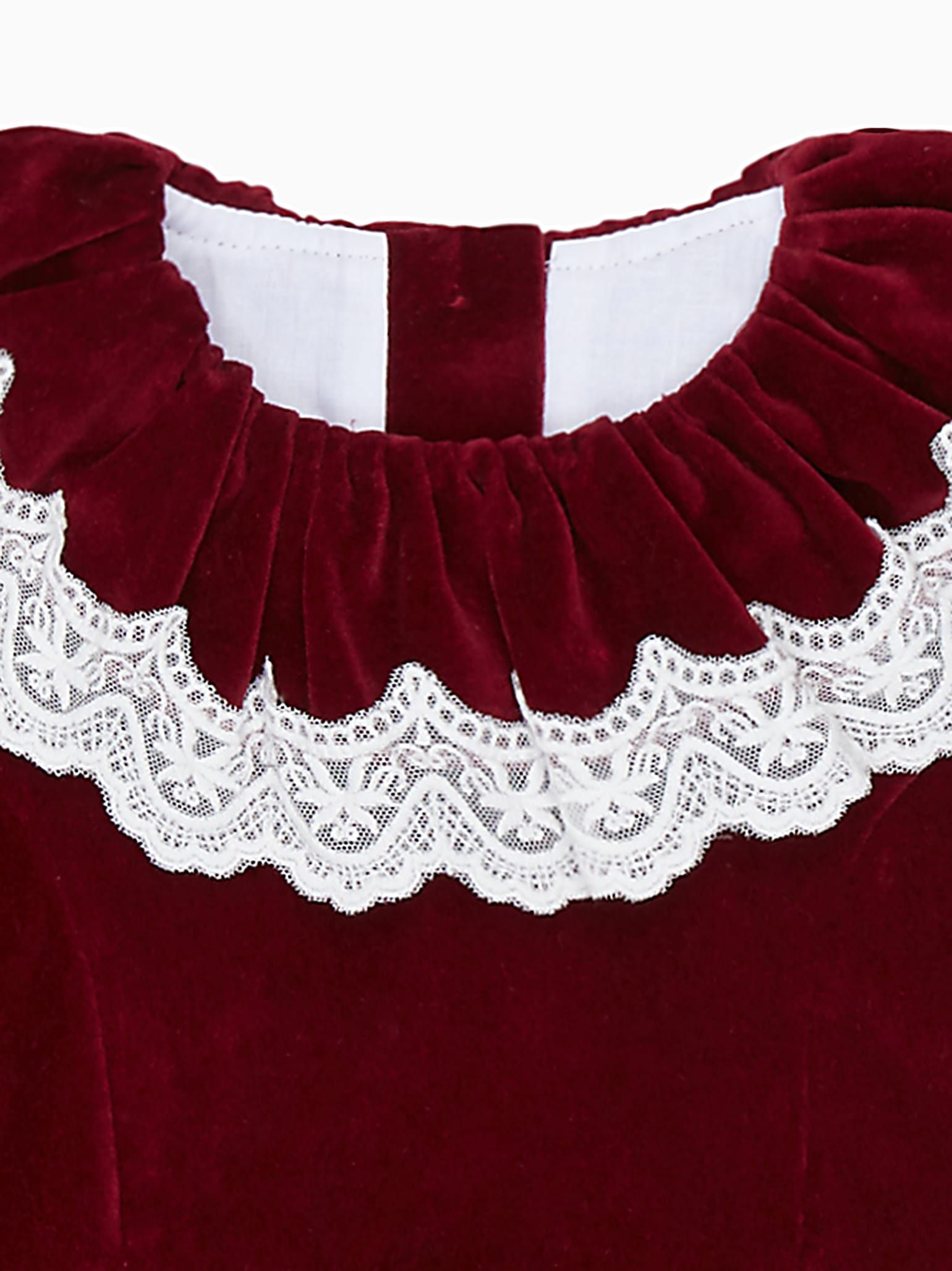 Burgundy Daroca Velvet Baby Girl Set