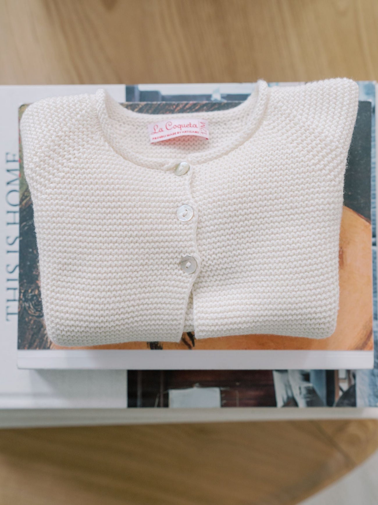 Ivory Denia Cotton Baby Cardigan