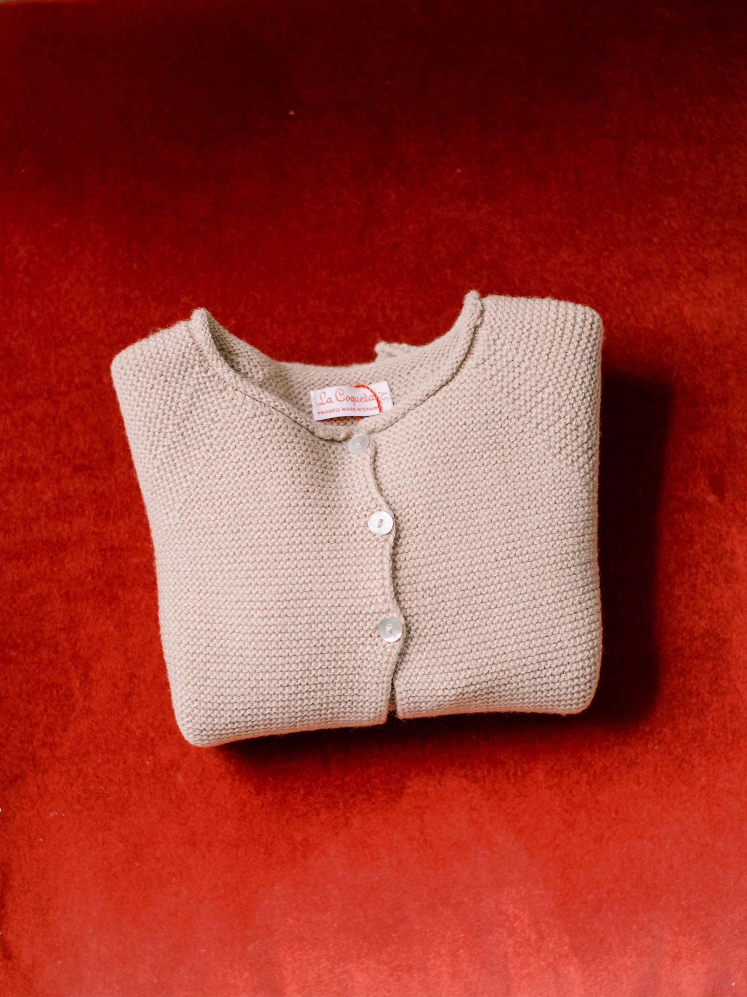 Camel Denia Merino Baby Cardigan
