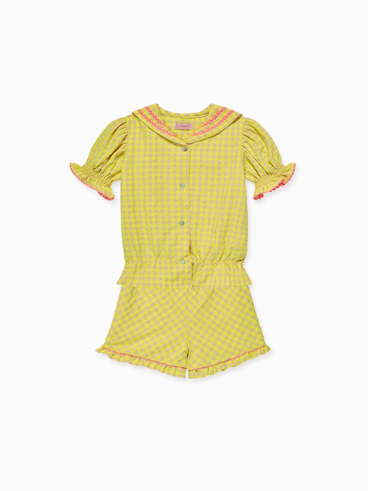 Yellow Gingham Dia Girl Set