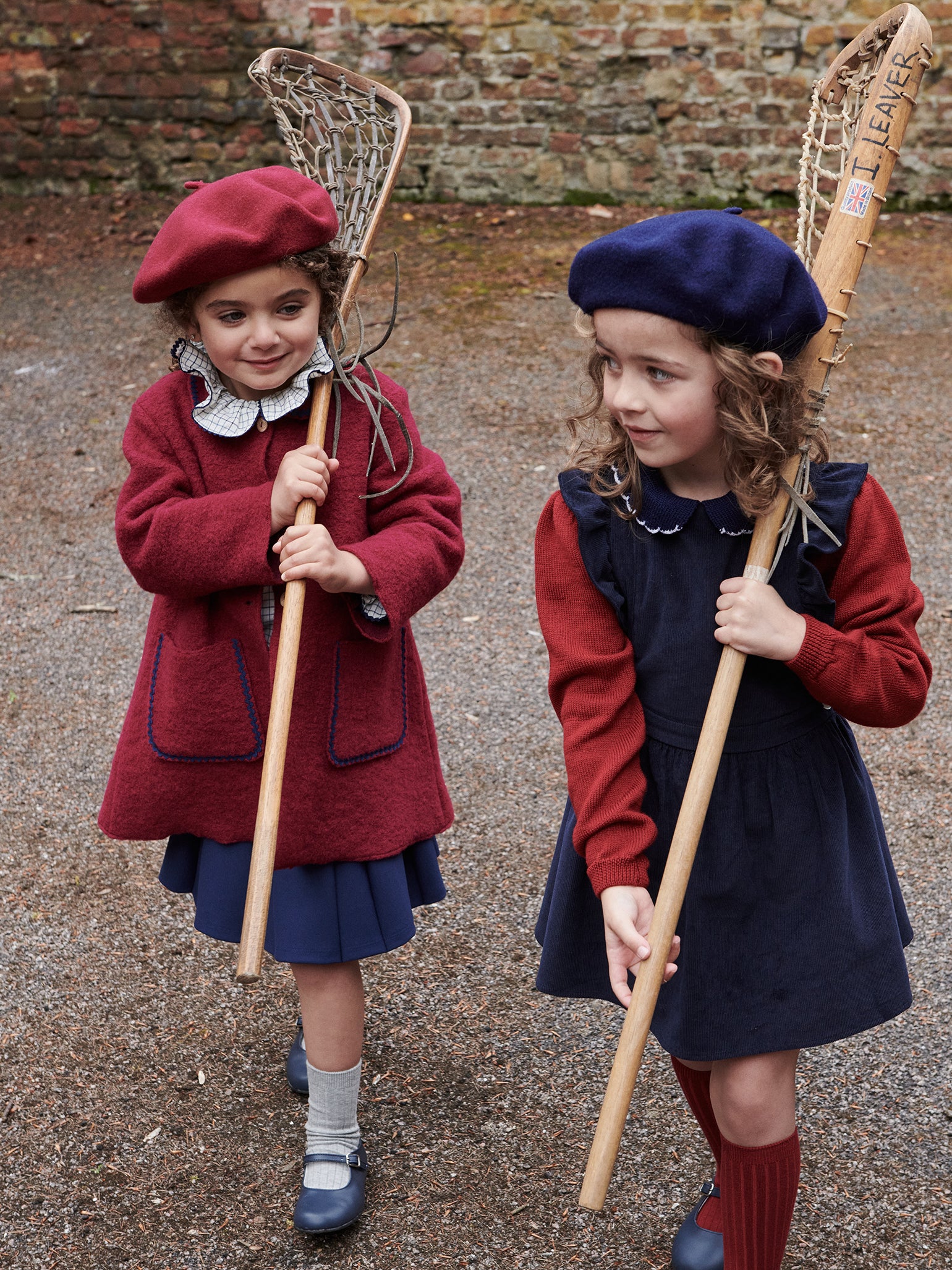 Navy Cora Girl Pinafore Skirt
