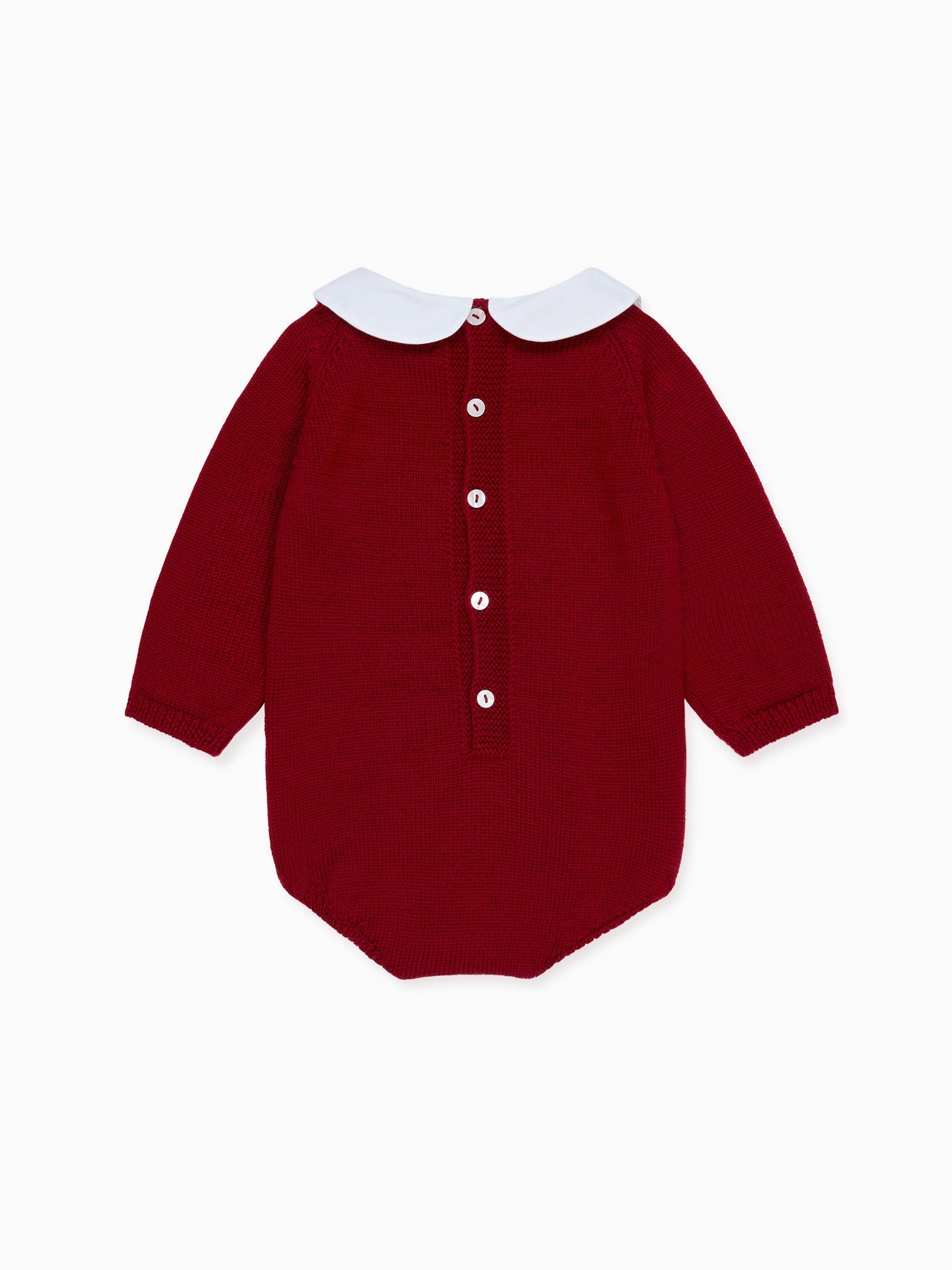Burgundy Diaz Merino Mouse Baby Knitted Romper