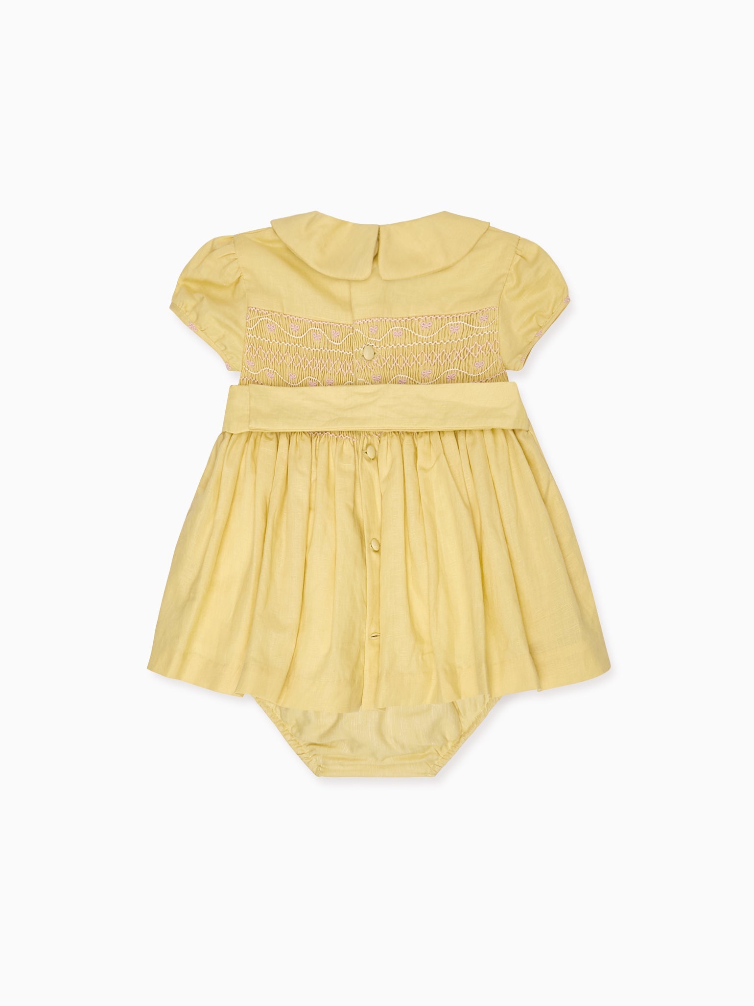 Nicky Hilton x La Coqueta Lemon Dolly Baby Girl Hand-Smocked Set