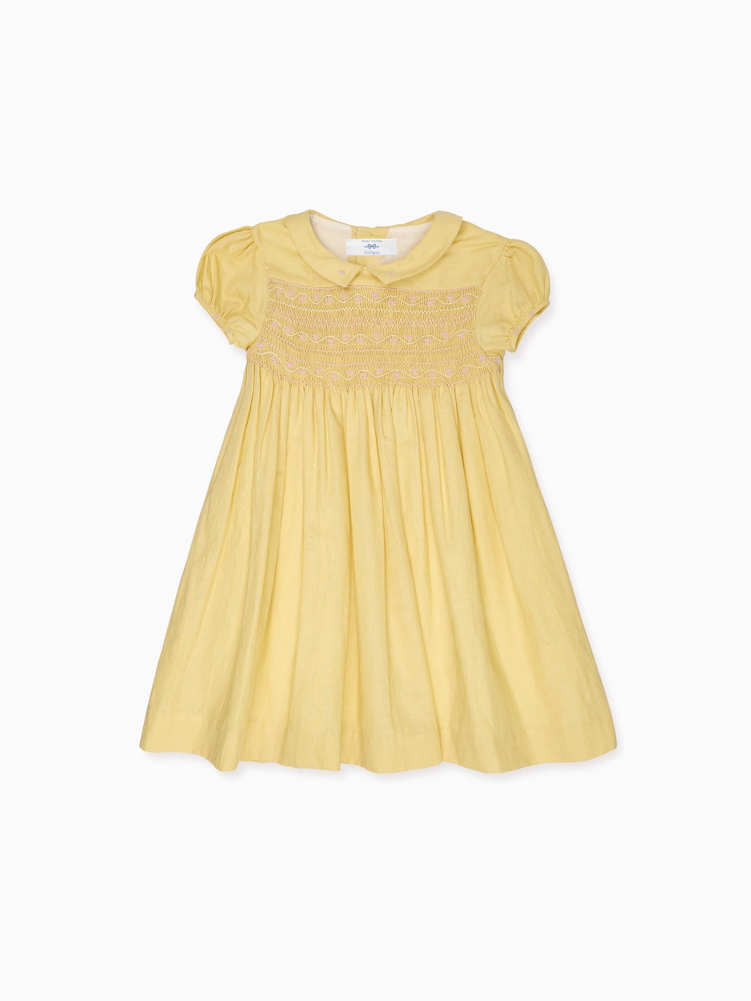 Nicky Hilton x La Coqueta Lemon Dolly Girl Hand-Smocked Dress