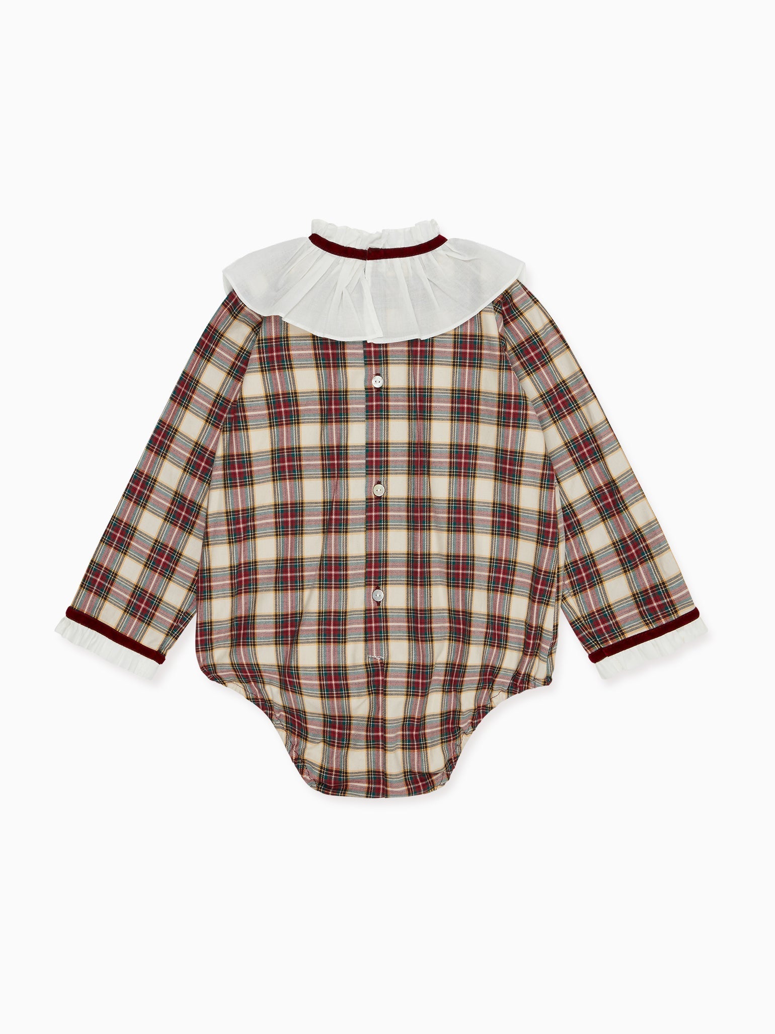Ivory Tartan Edie Baby Romper