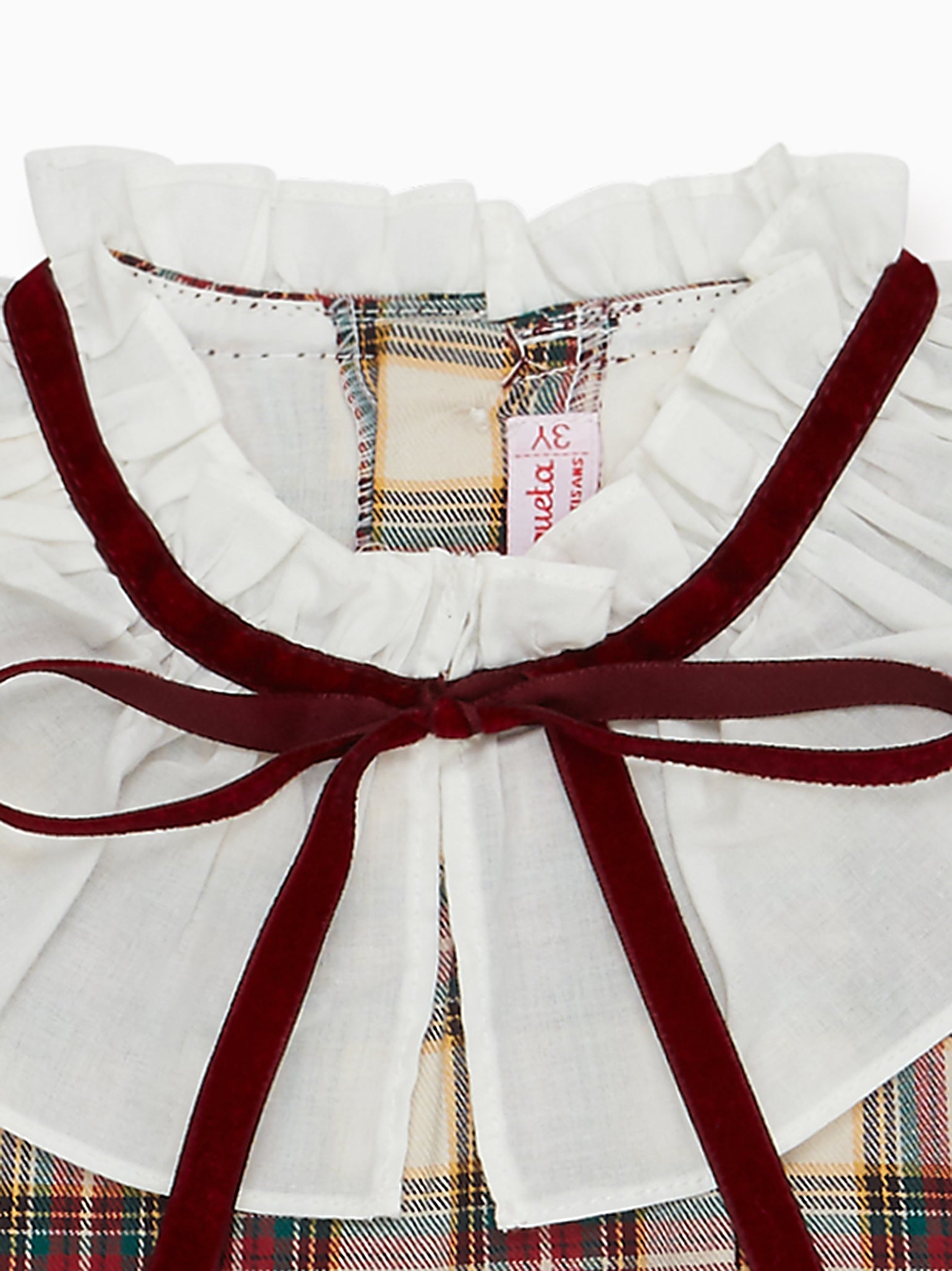 Ivory Tartan Edie Baby Romper