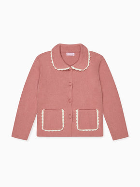 Dark Rose Eldora Merino Girl Cardigan