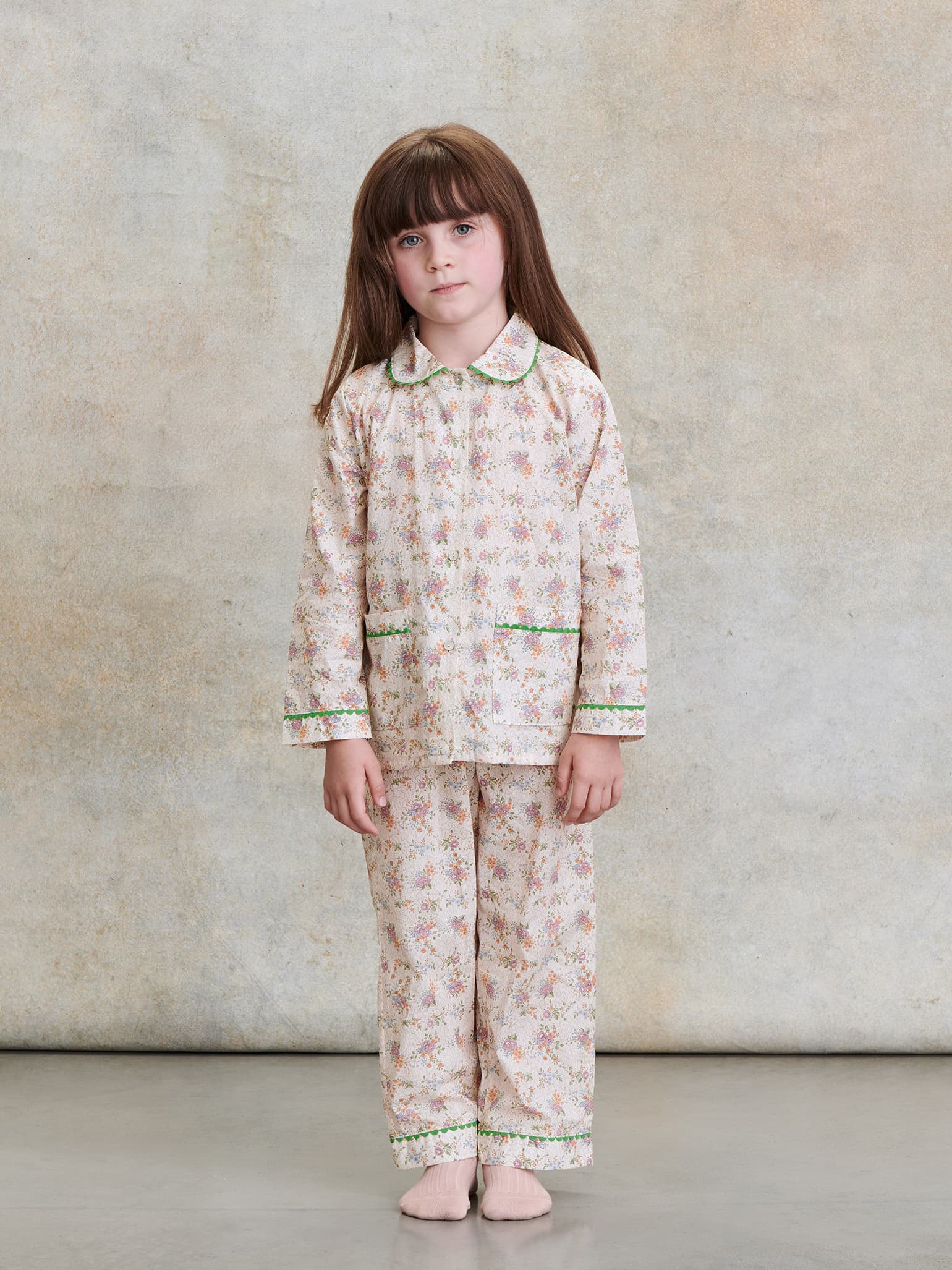 Ivory Floral Elena Girl Pyjamas