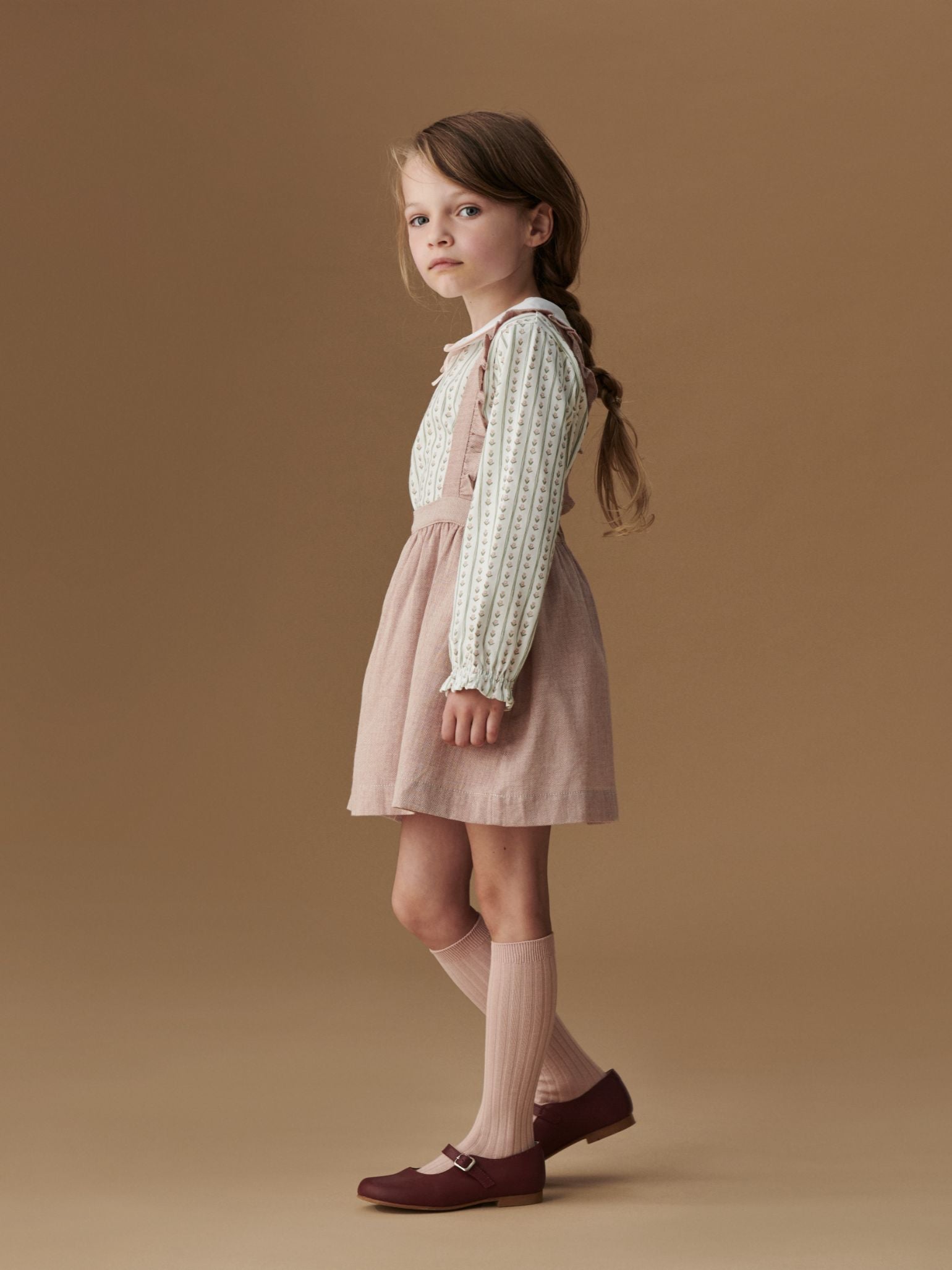 Dusty Pink Agata Girl Pinafore Skirt