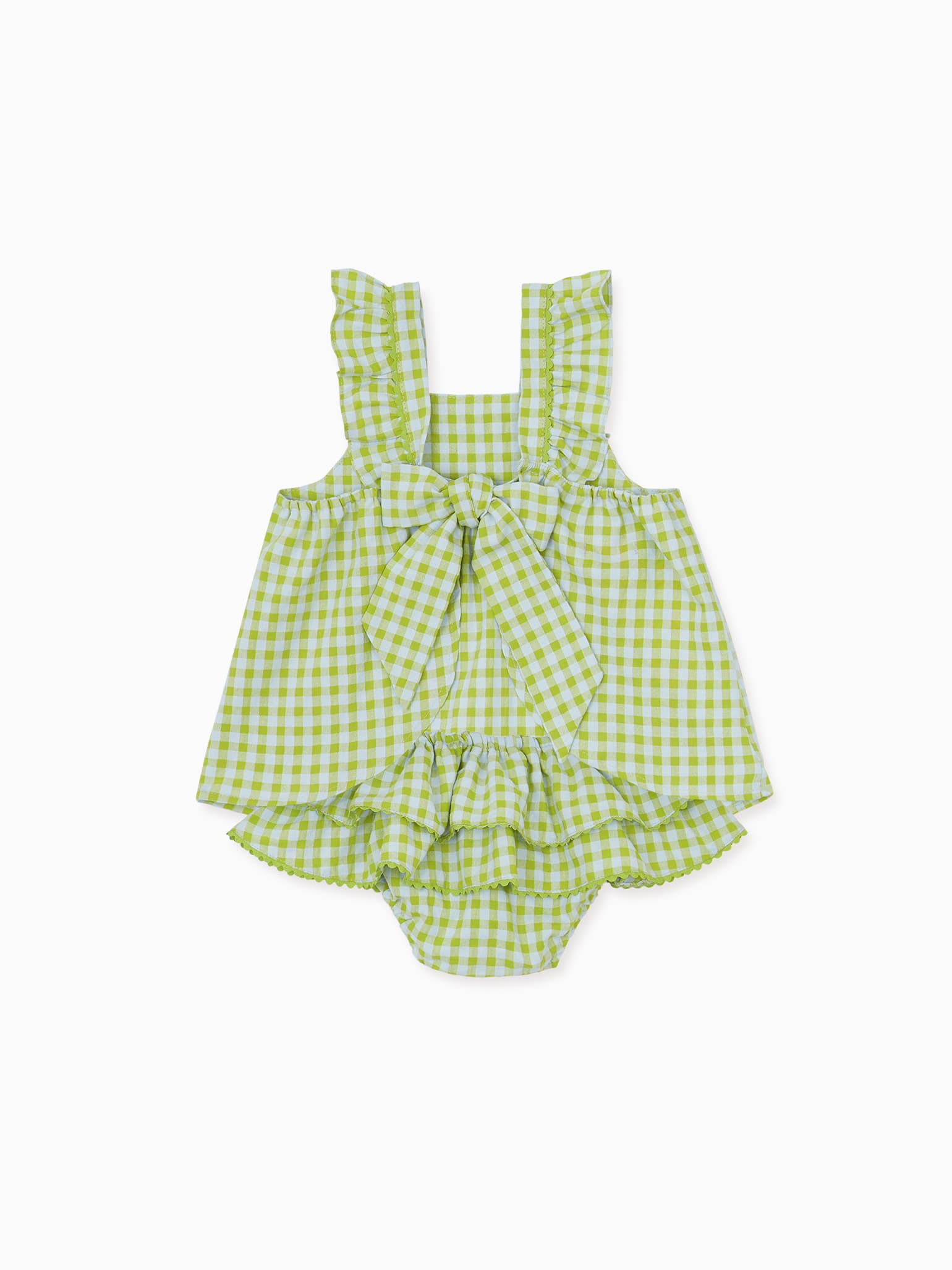 Lime Gingham Elicia Baby Girl Summer Set
