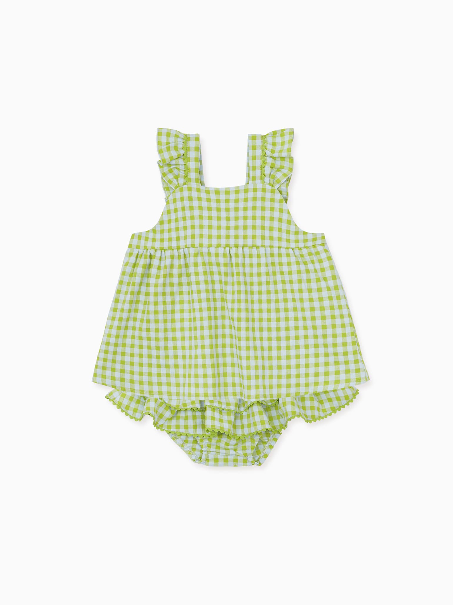 Lime Gingham Elicia Baby Girl Summer Set