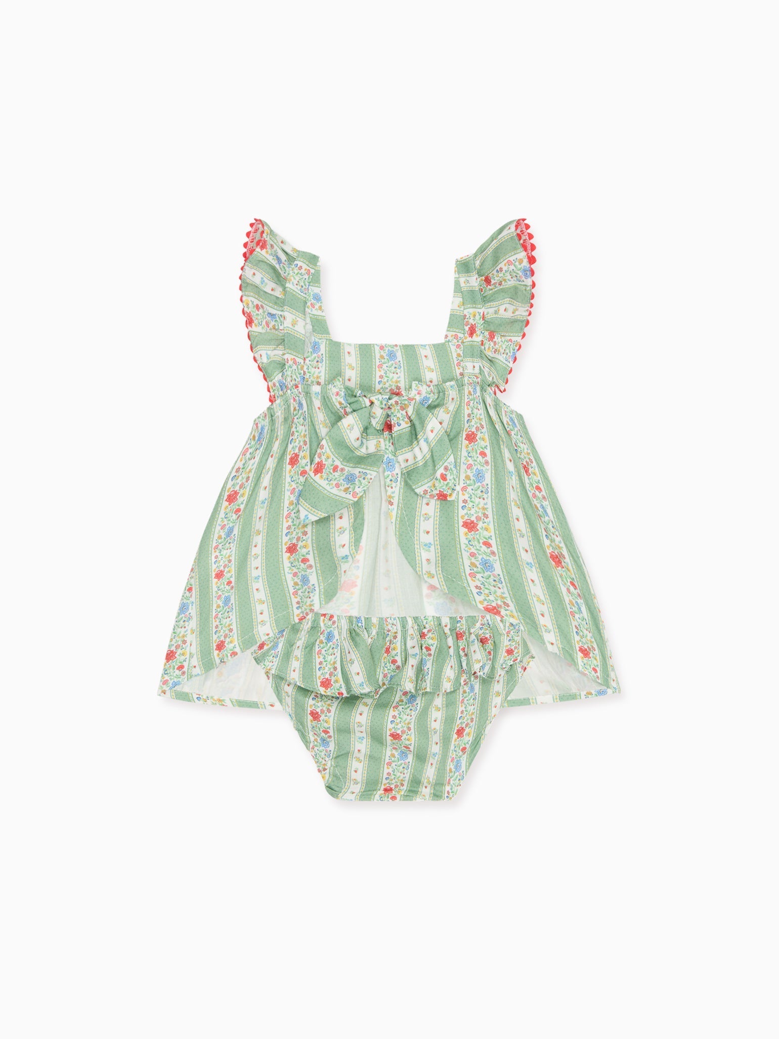 Sage Floral Stripe Elicia Baby Summer Set