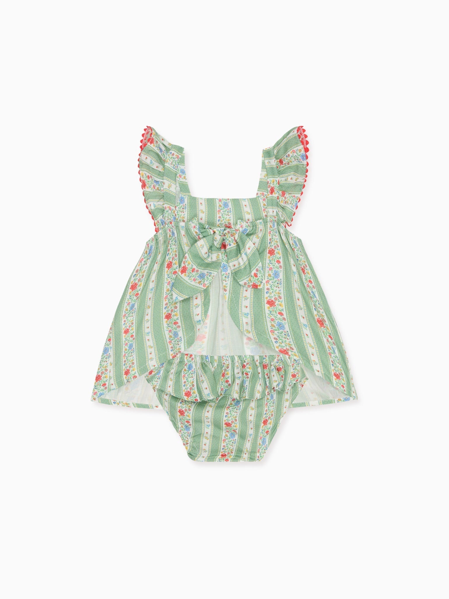 Sage Floral Stripe Elicia Baby Summer Set