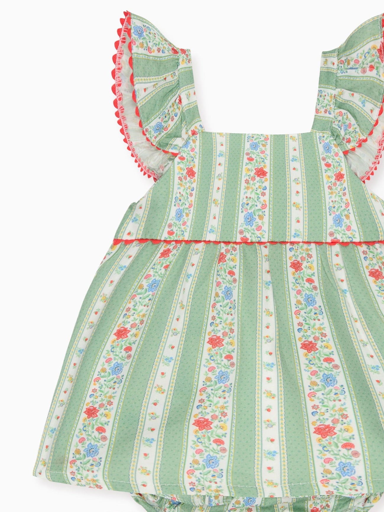 Sage Floral Stripe Elicia Baby Summer Set