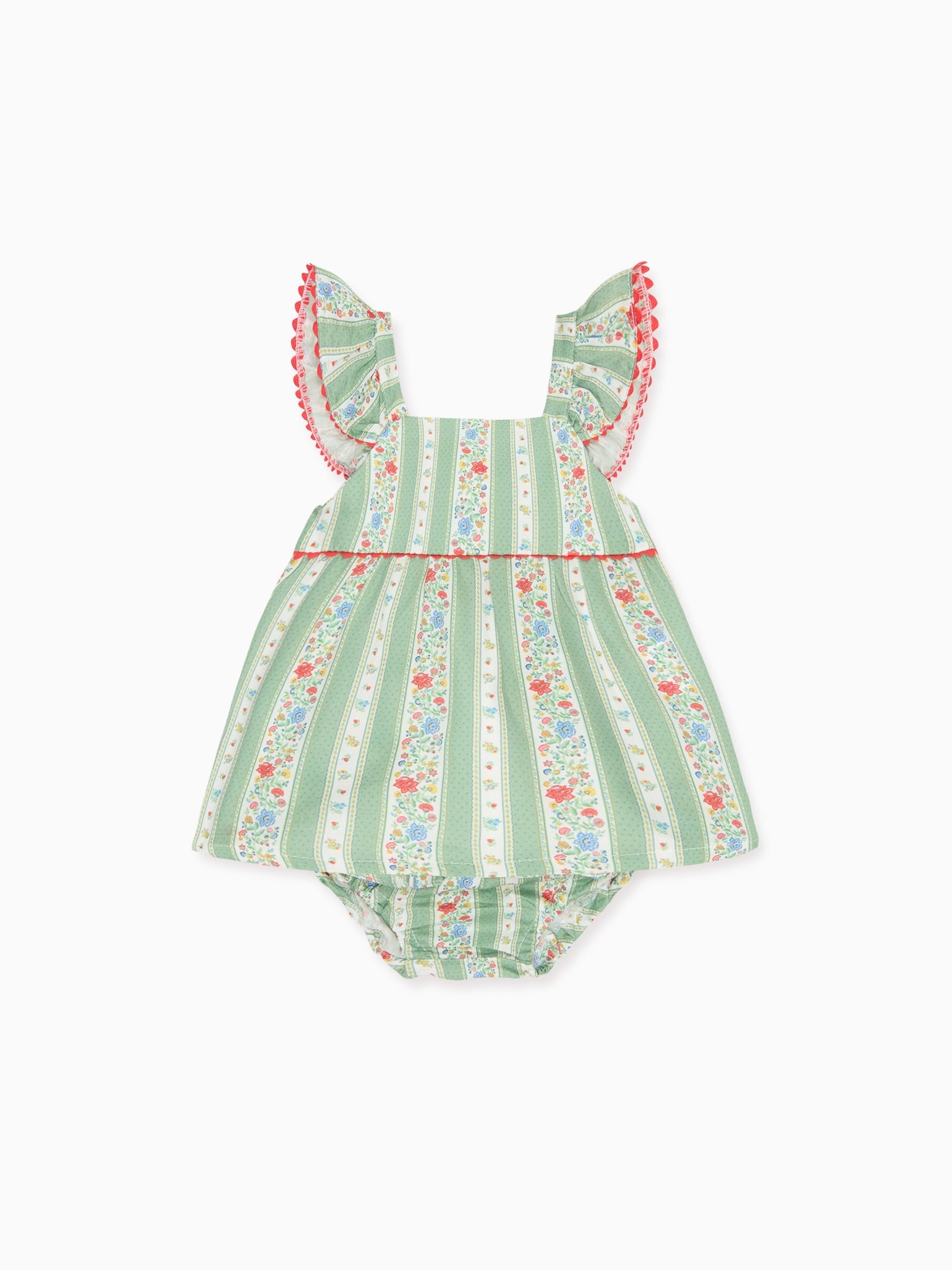 Sage Floral Stripe Elicia Baby Summer Set