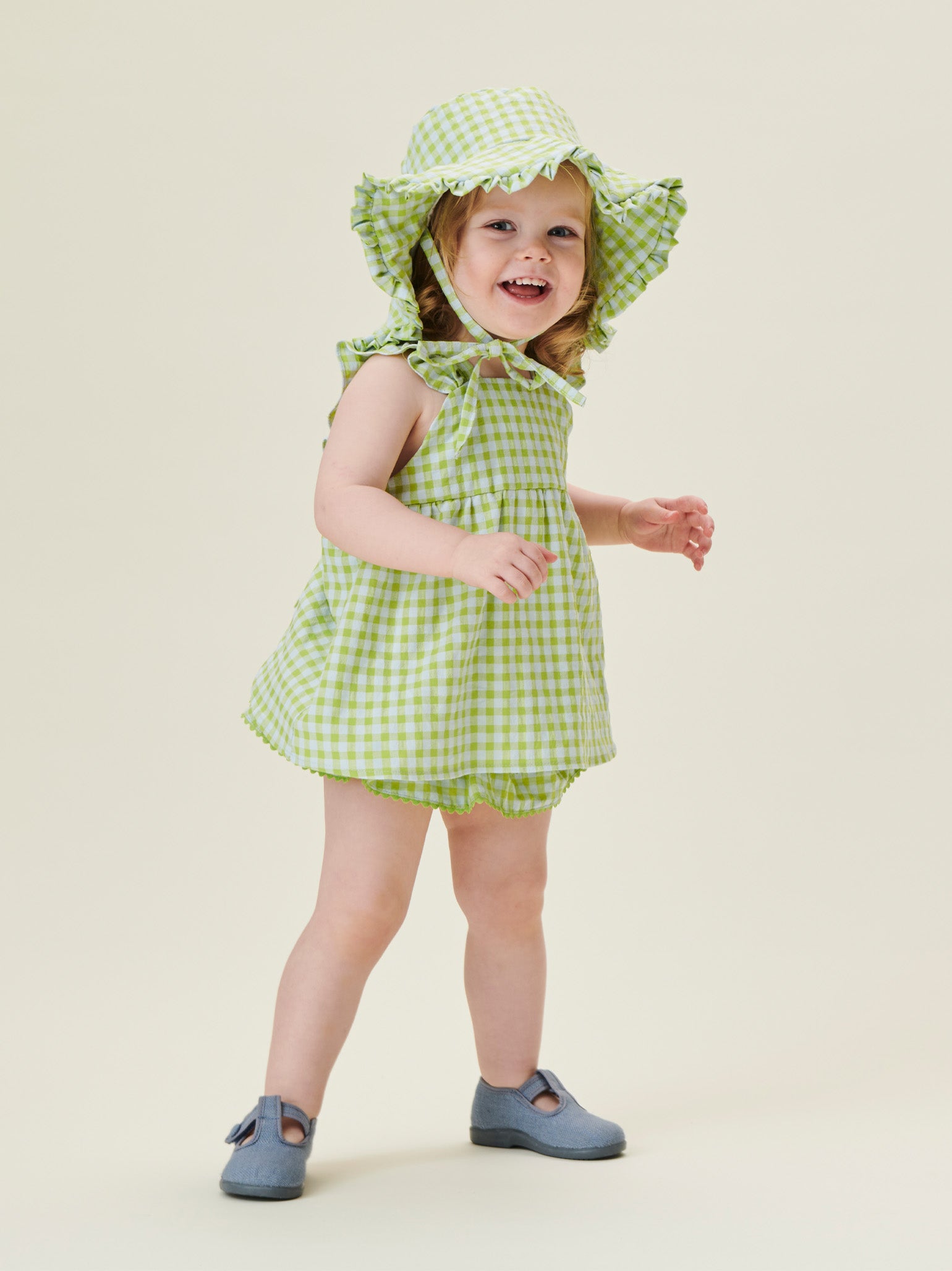 Lime Gingham Elicia Baby Girl Summer Set