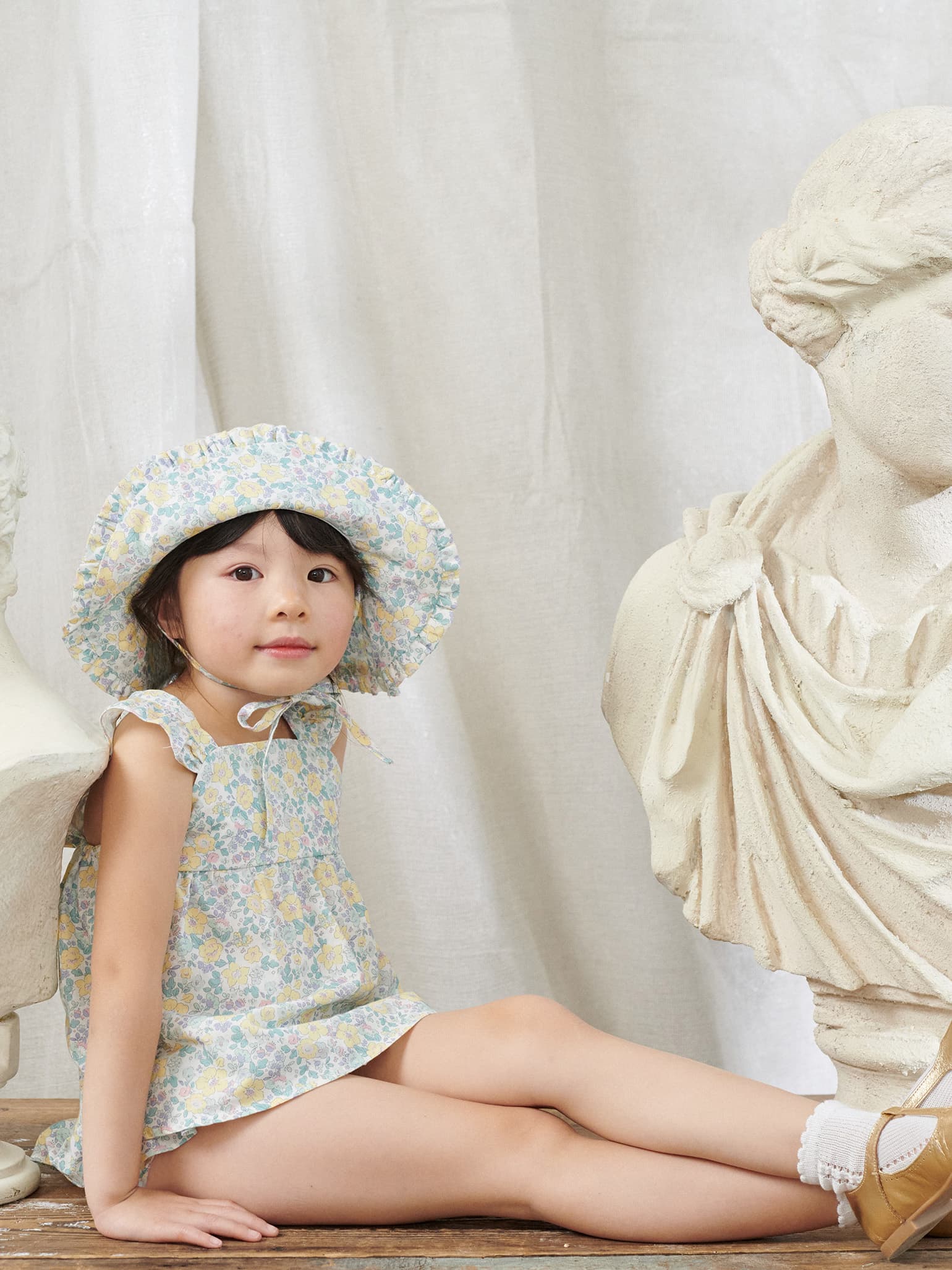 Yellow Floral Emilia Girl Cotton Hat