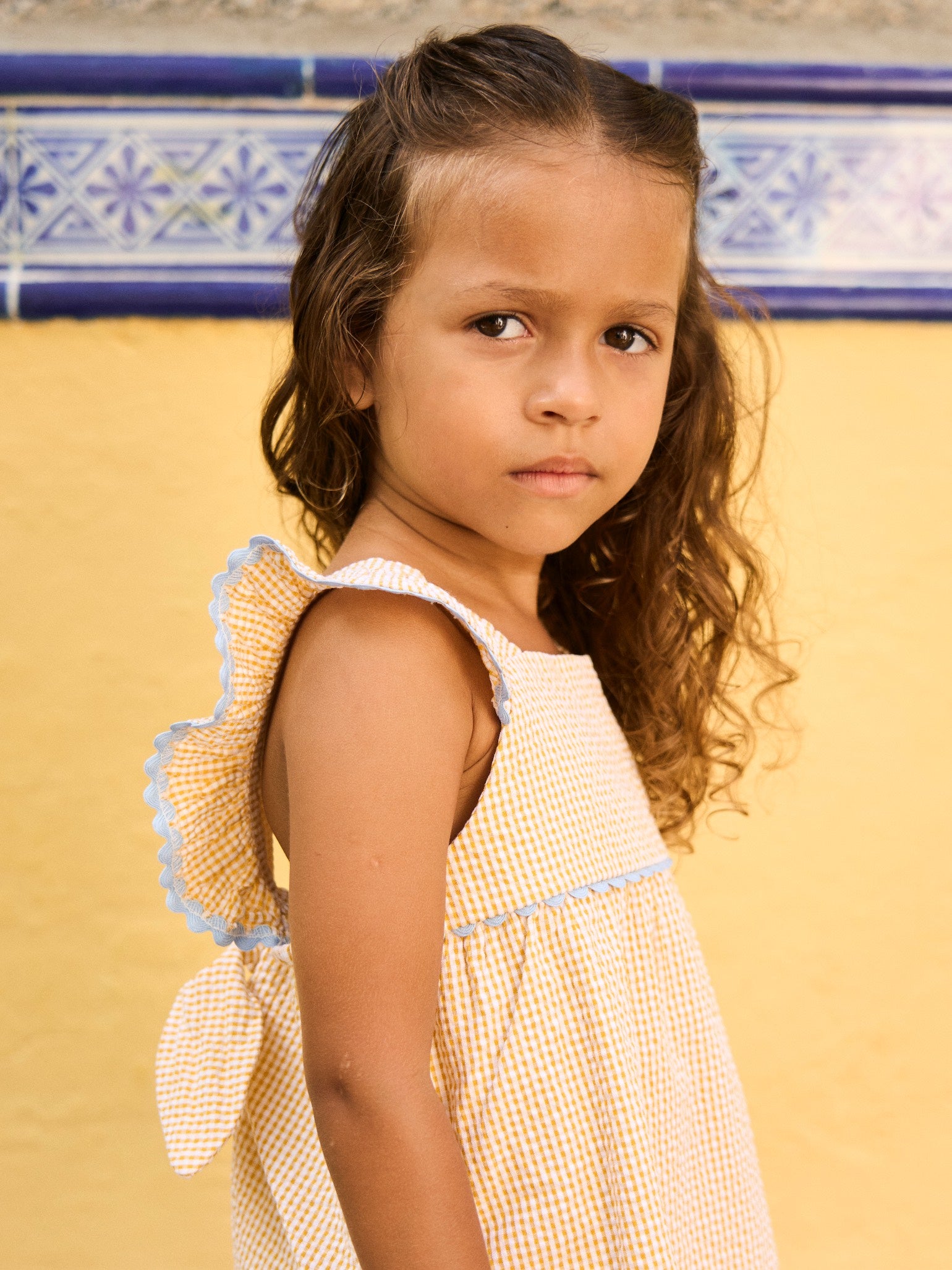 Yellow Gingham Elicia Baby Summer Set