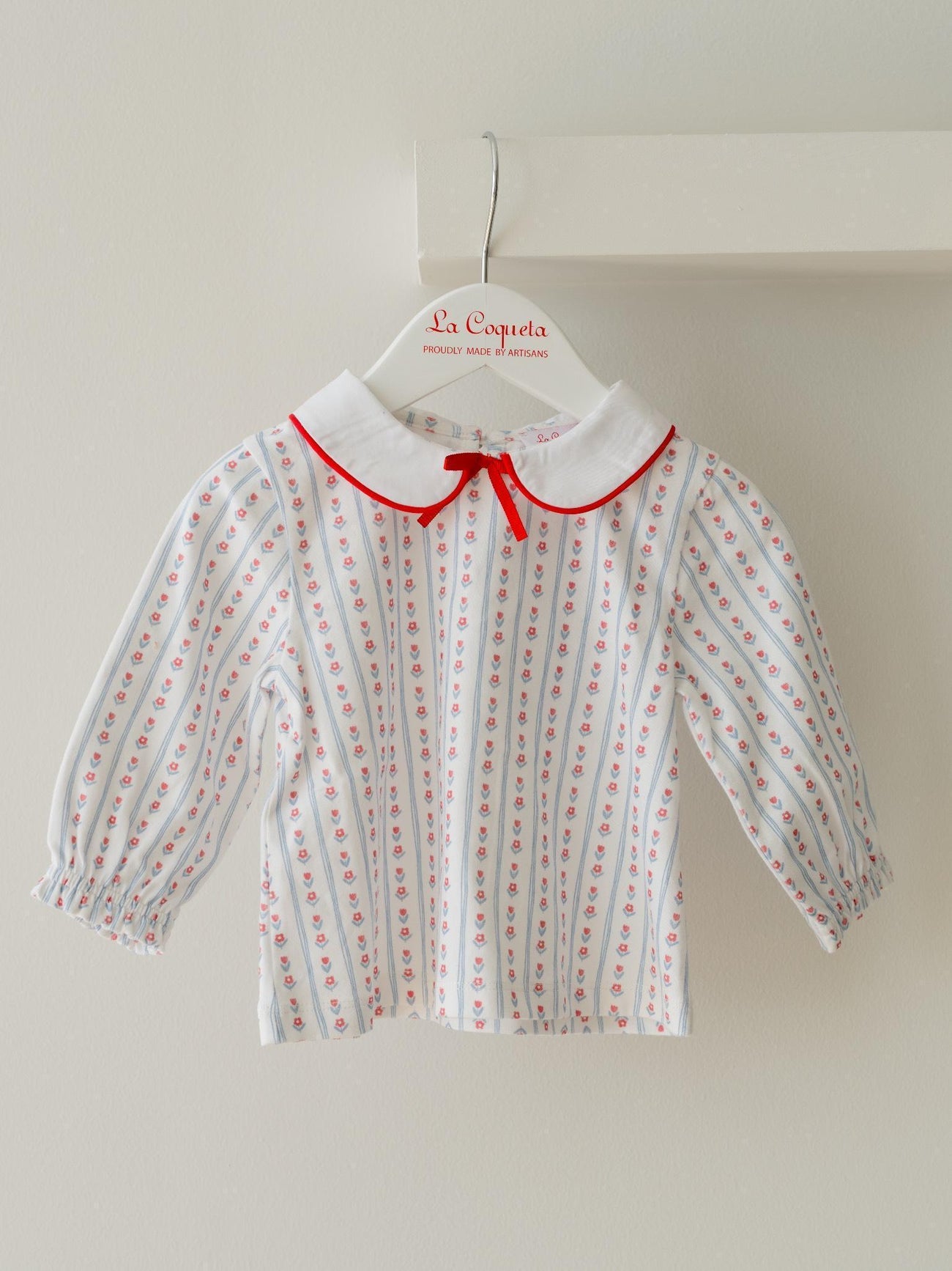 Blue Stripe Elisia Long Sleeve Baby Girl Top