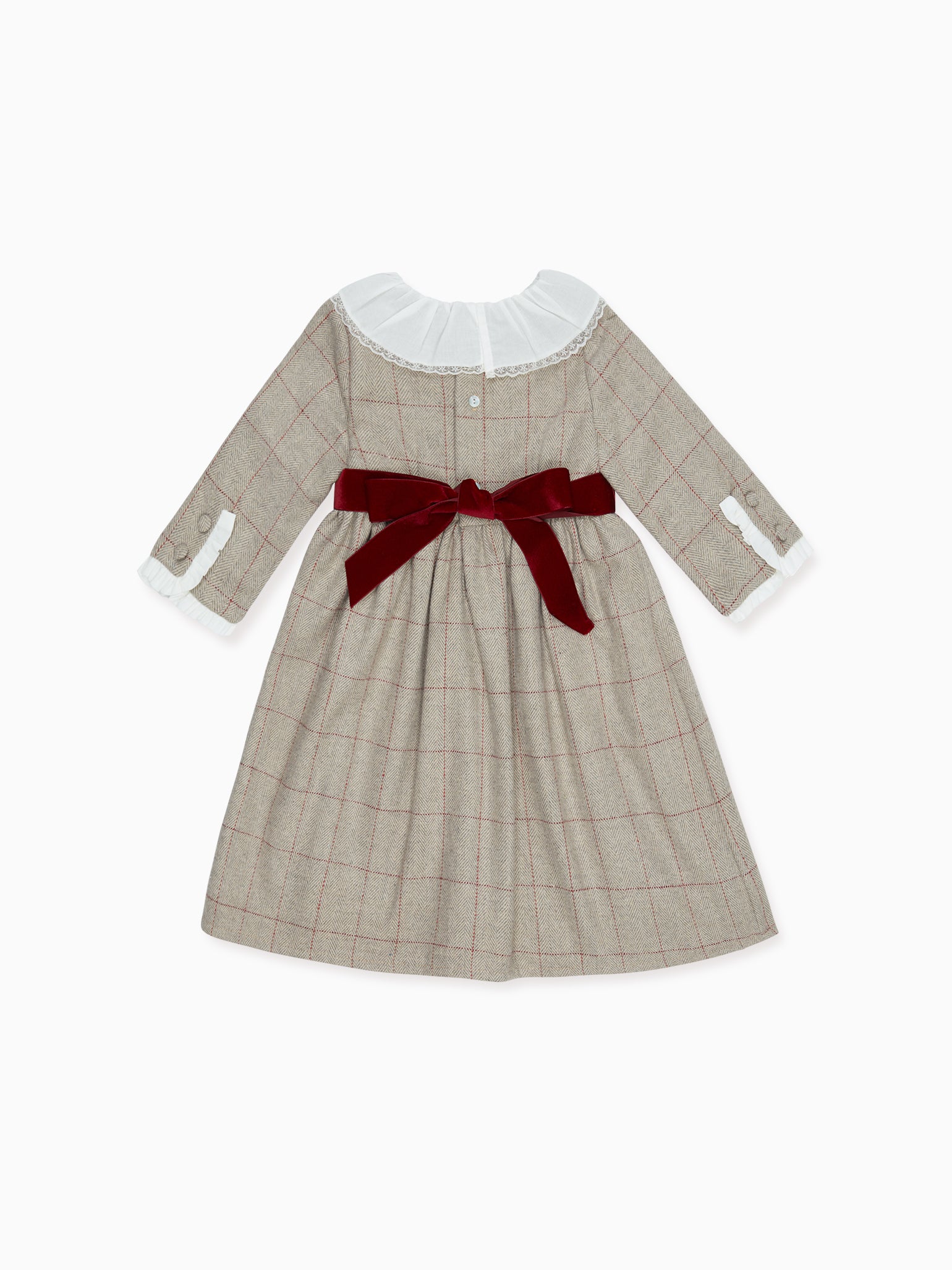 Beige Check Elizabeth Girl Dress