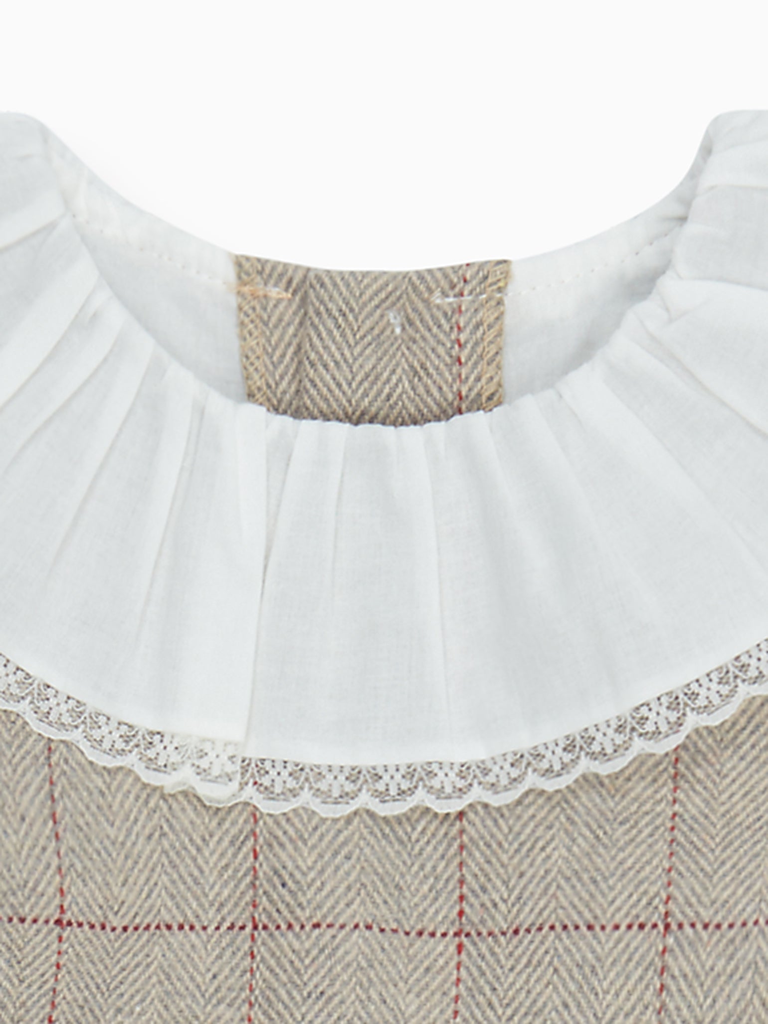 Beige Check Elizabeth Girl Dress