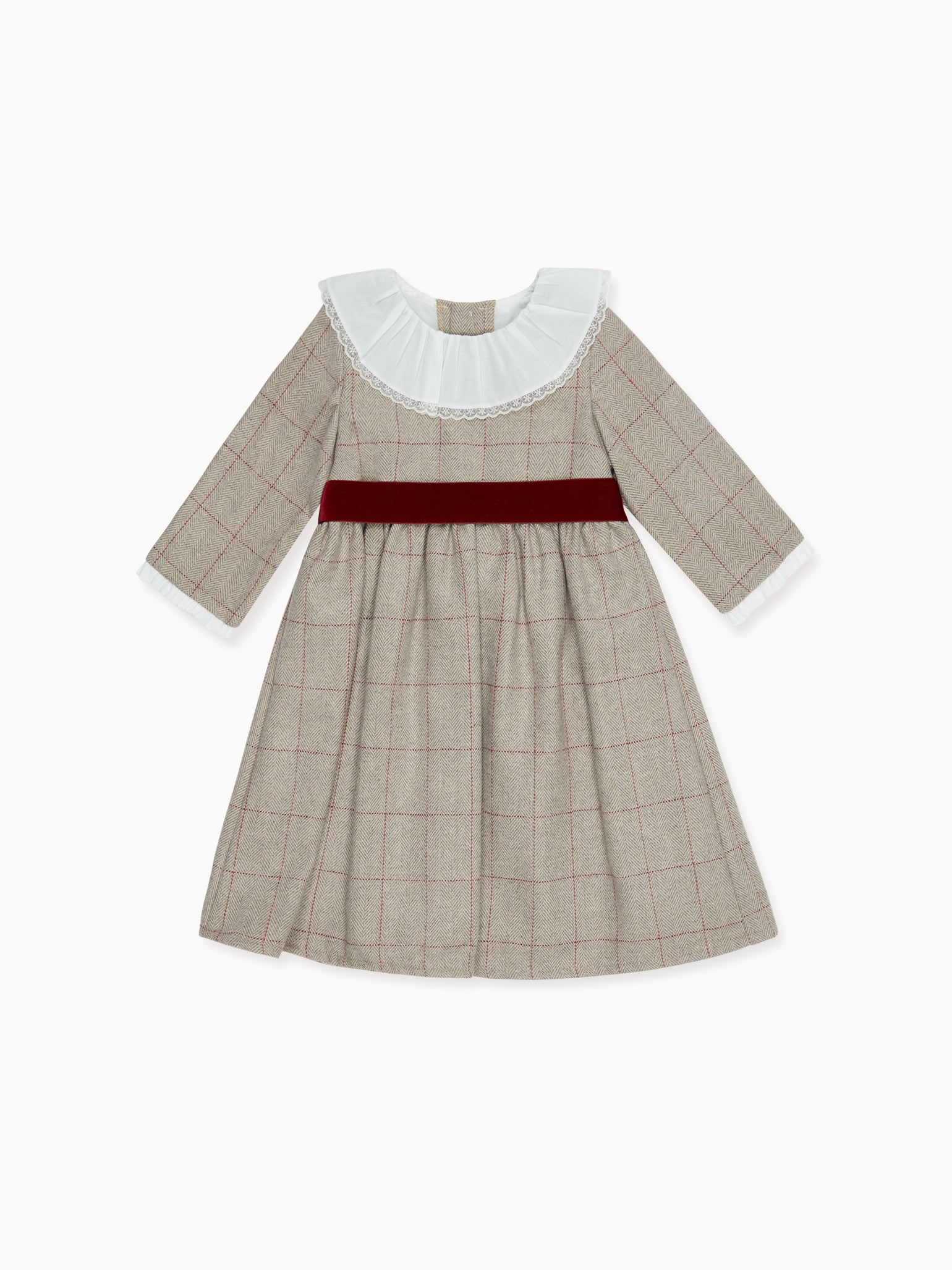 Beige Check Elizabeth Girl Dress