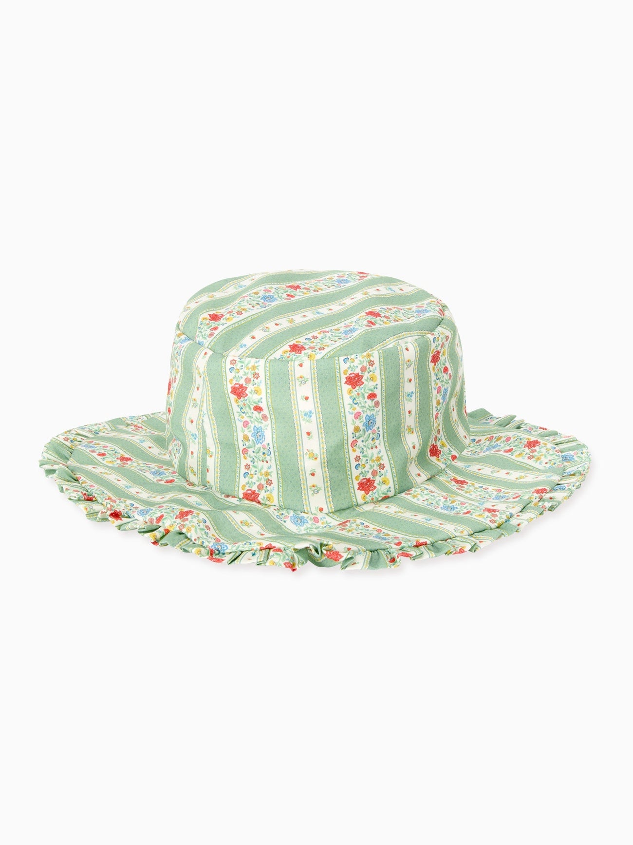 Sage Floral Stripe Emilia Girl Hat