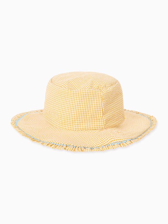 Yellow Gingham Emilia Girl Hat