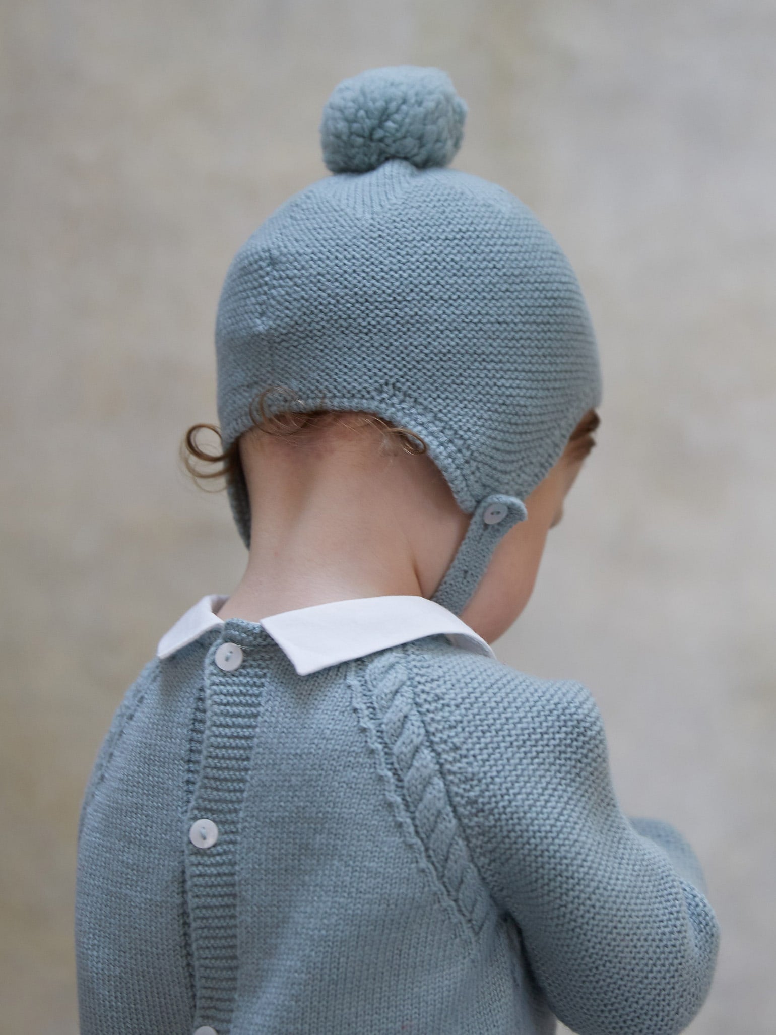 Sage Green Renta Merino Baby Bonnet