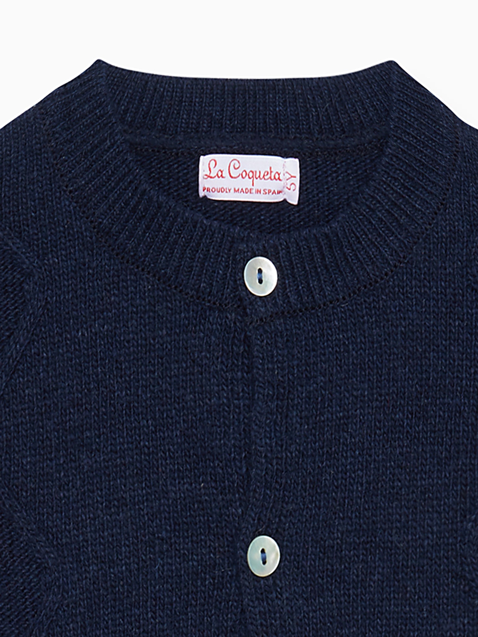 Navy Espina Merino Intarsia Girl Cardigan