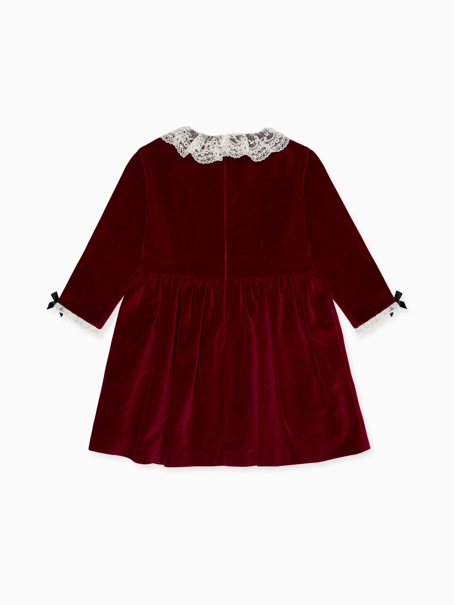 Burgundy Eva Velvet Girl Dress