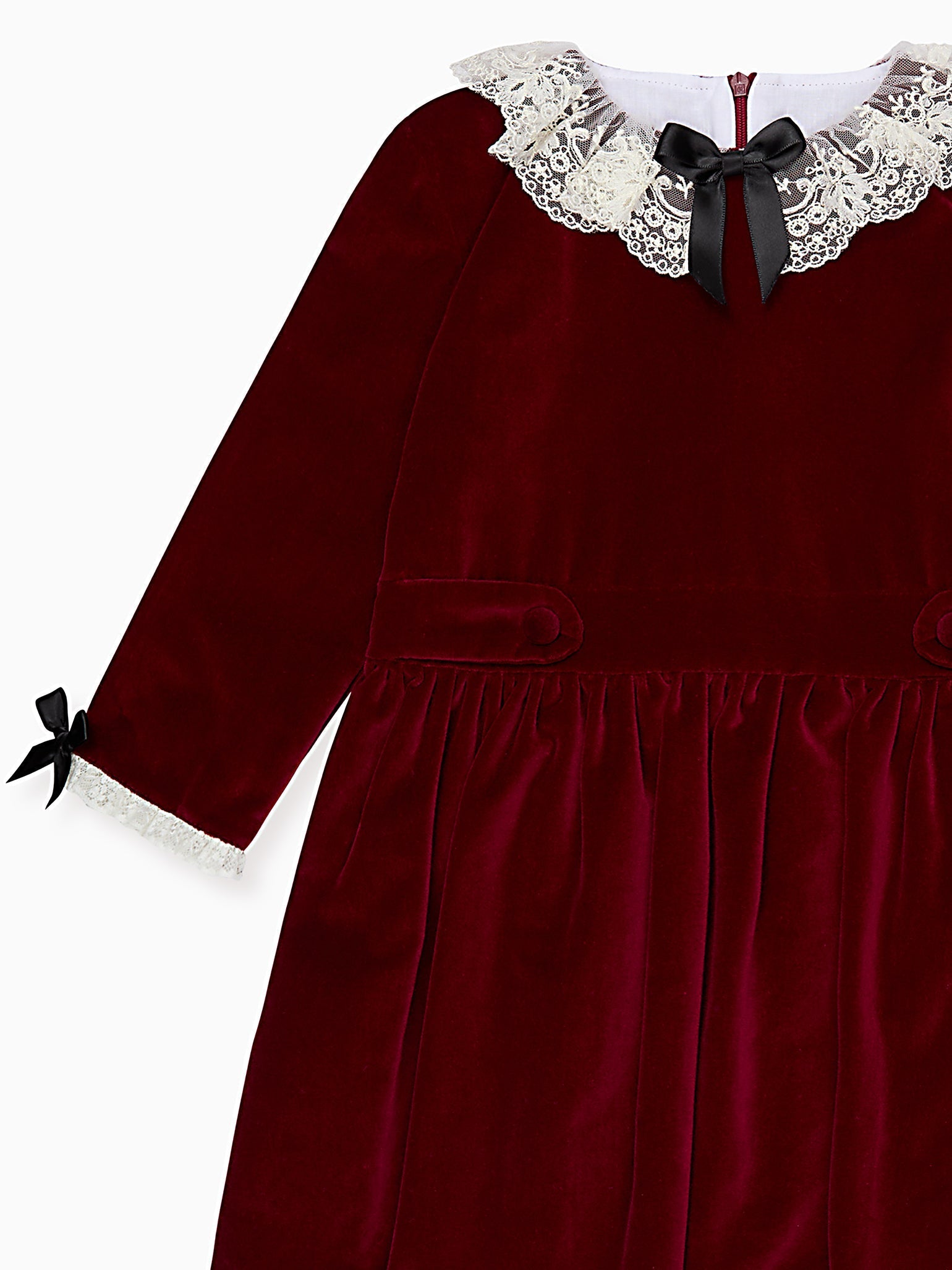 Burgundy Eva Velvet Girl Dress