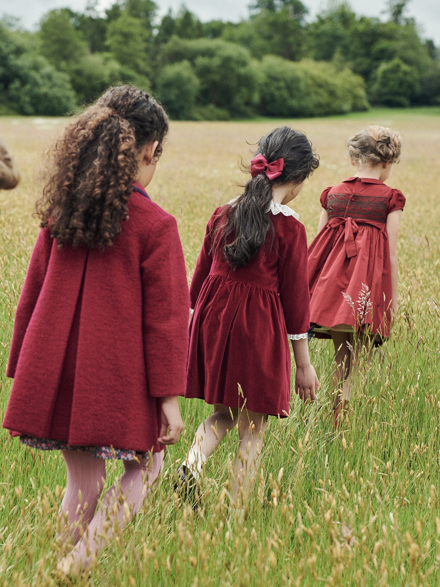 Burgundy Eva Velvet Girl Dress